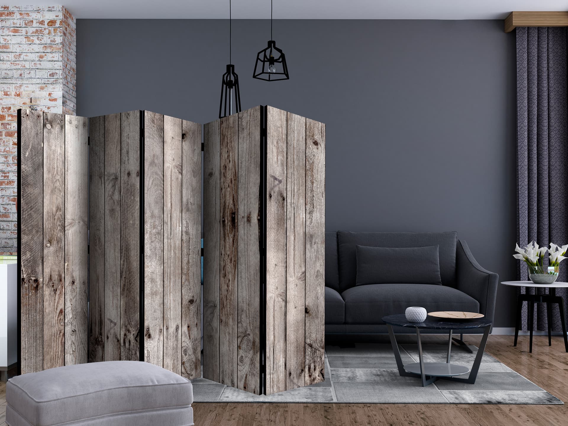 

Parawan 5-częściowy - Stuletnie drewno II [Room Dividers] (rozmiar 225x172)
