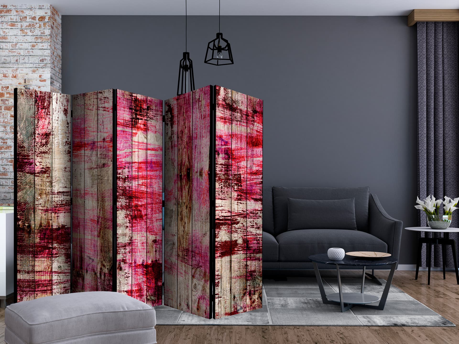 

Parawan 5-częściowy - Abstrakcyjne drewno II [Room Dividers] (rozmiar 225x172)