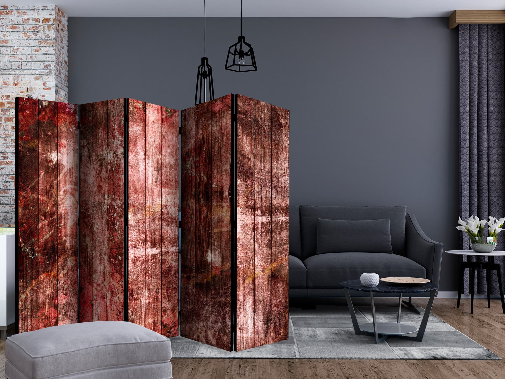 

Parawan 5-częściowy - Purpurowe drewno II [Room Dividers] (rozmiar 225x172)