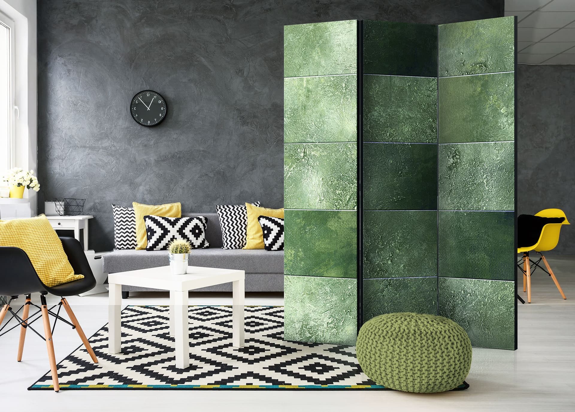 

Parawan 3-częściowy - Zielona układanka [Room Dividers] (rozmiar 135x172)