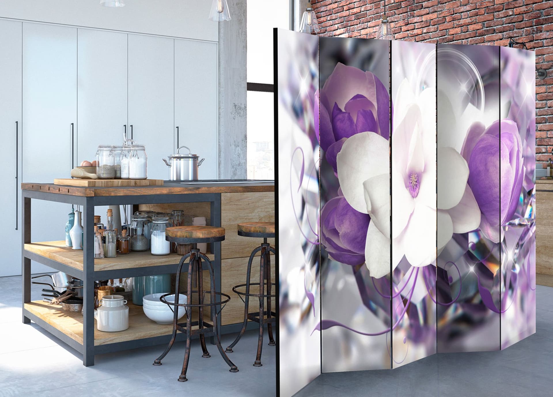 

Parawan 5-częściowy - Fioletowa cesarzowa II [Room Dividers] (rozmiar 225x172)