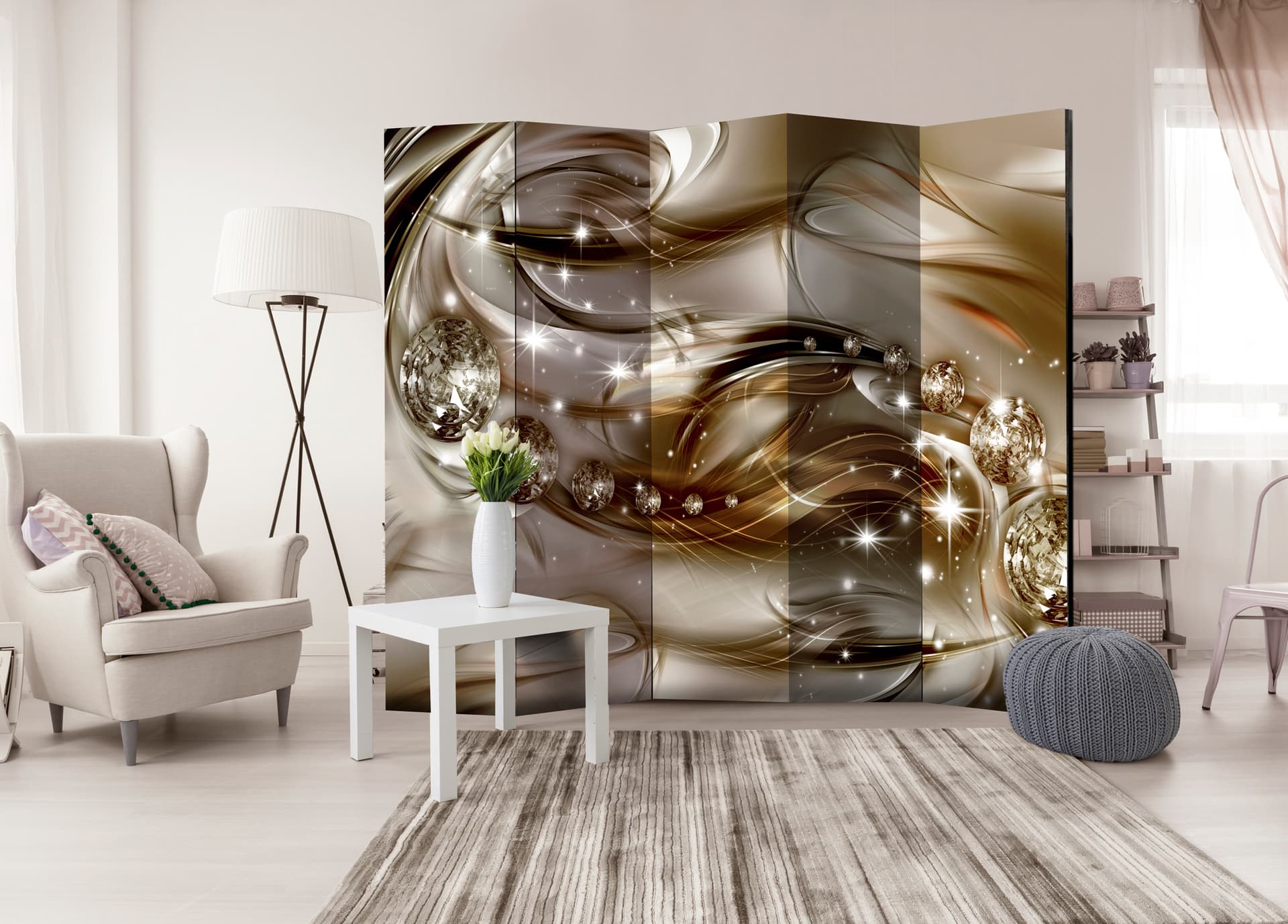 

Parawan 5-częściowy - Czekoladowy przypływ II [Room Dividers] (rozmiar 225x172)