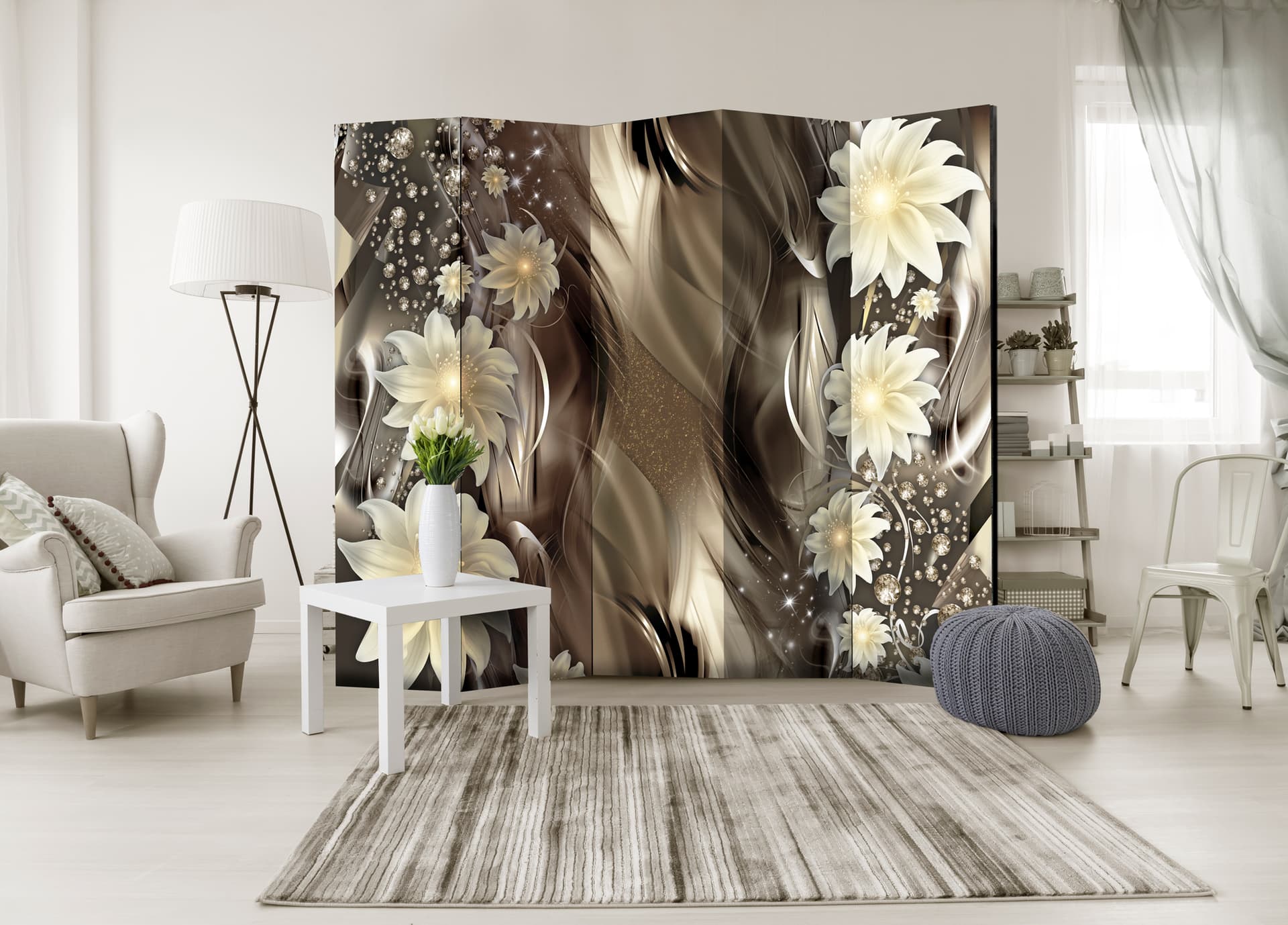 

Parawan 5-częściowy - Głębia brązu II [Room Dividers] (rozmiar 225x172)