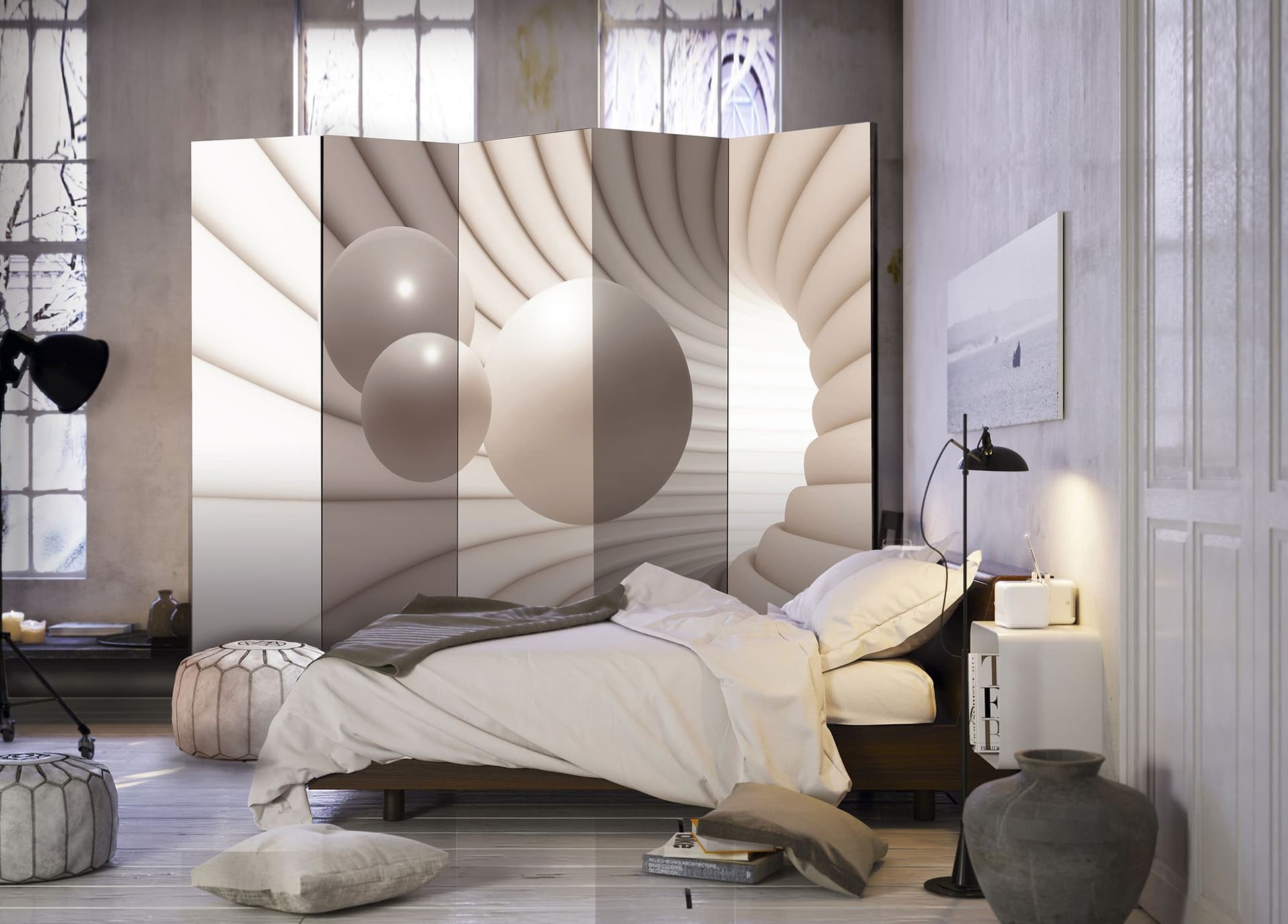 

Parawan 5-częściowy - Kule w tunelu II [Room Dividers] (rozmiar 225x172)