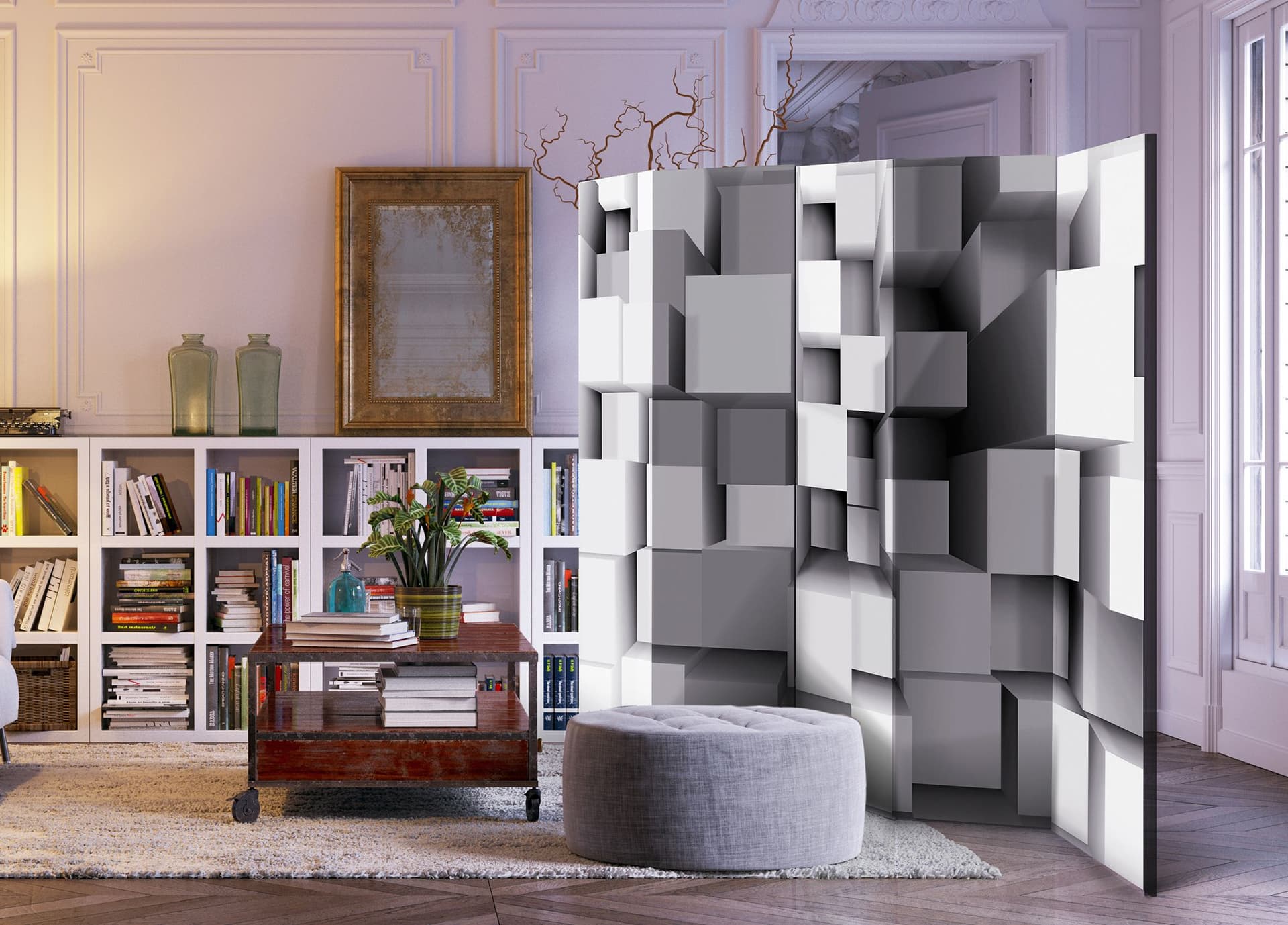 

Parawan 5-częściowy - Geometryczne puzzle II [Room Dividers] (rozmiar 225x172)