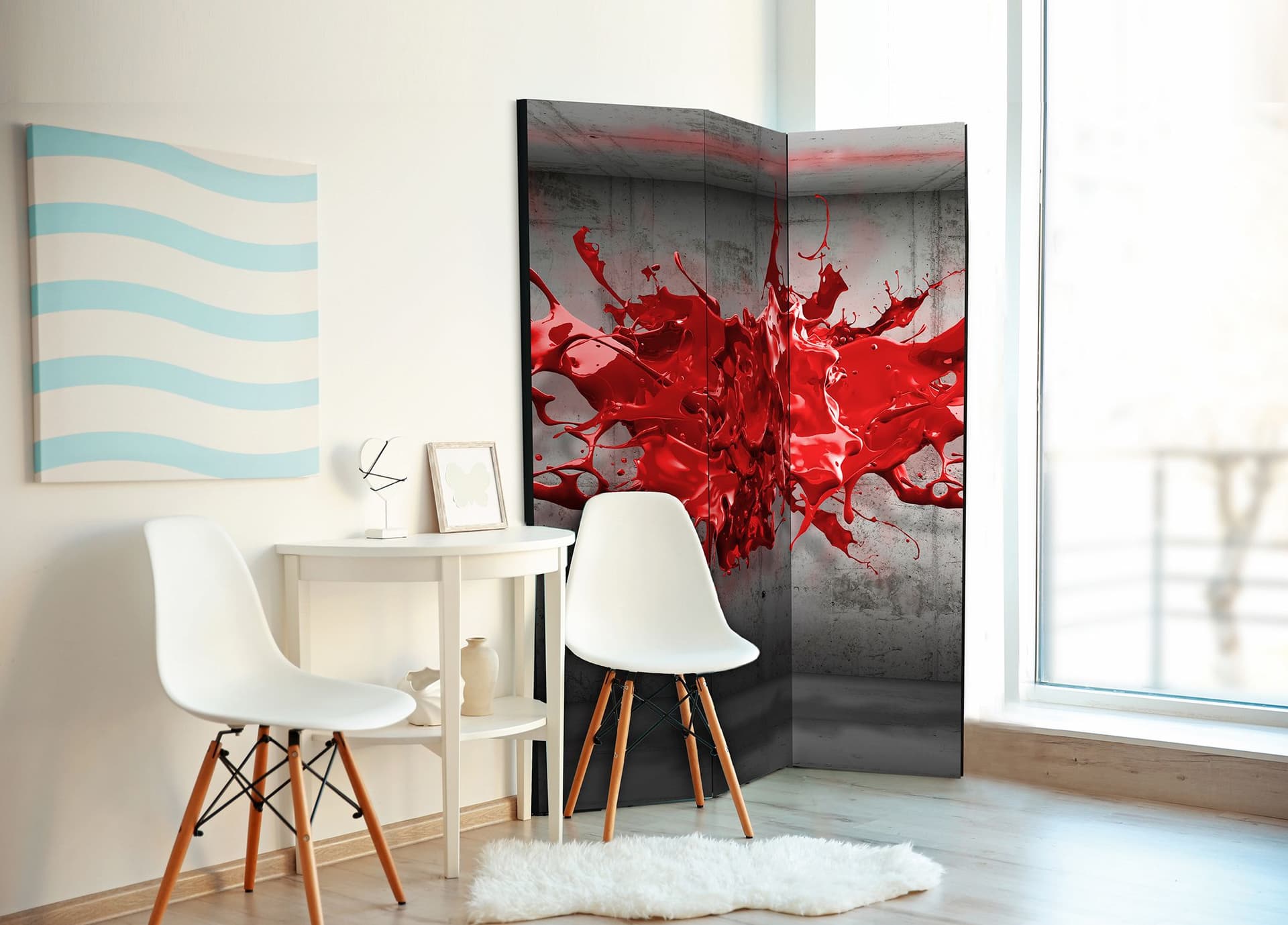 

Parawan 3-częściowy - Czerwony kleks [Room Dividers] (rozmiar 135x172)