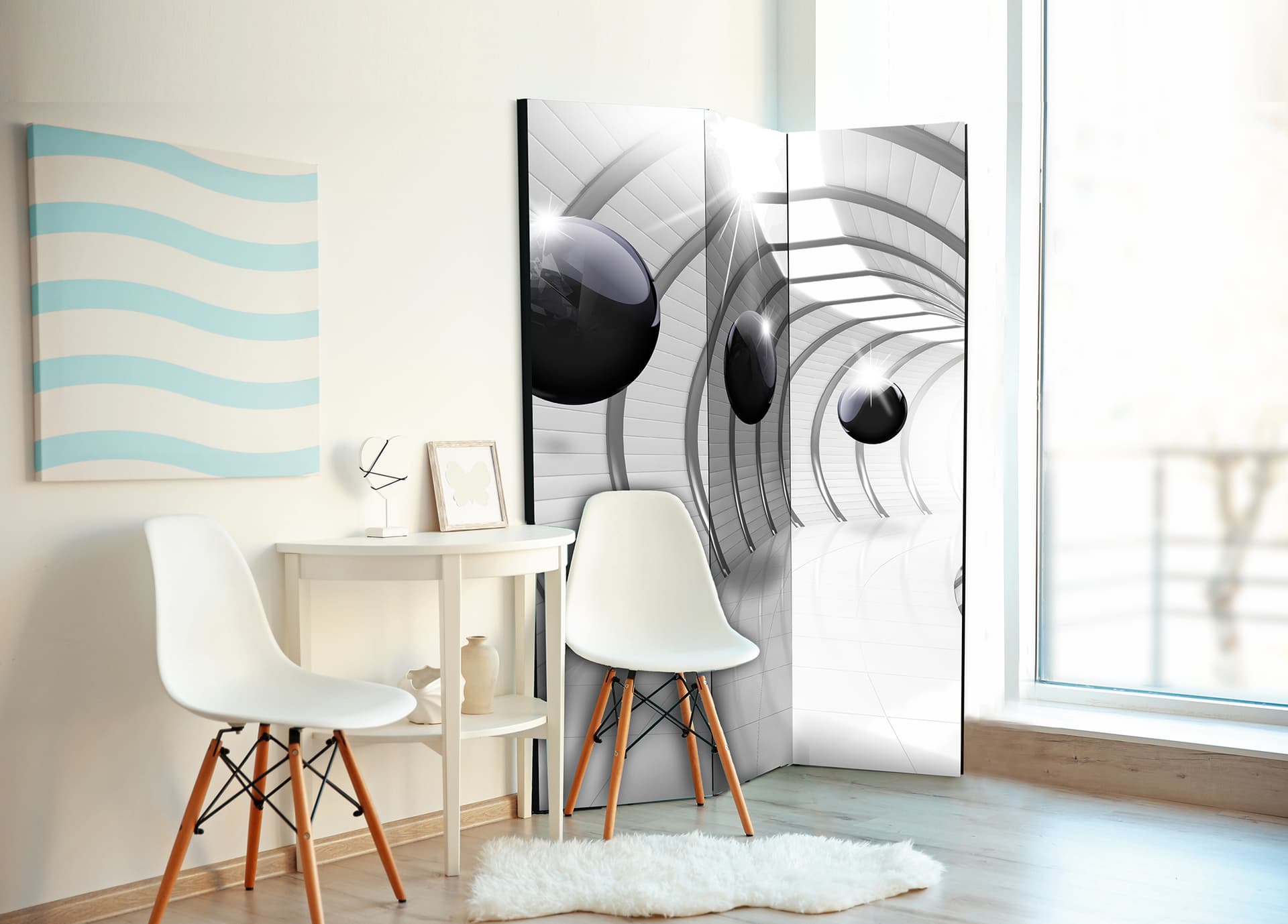 

Parawan 3-częściowy - Futurystyczny tunel [Room Dividers] (rozmiar 135x172)