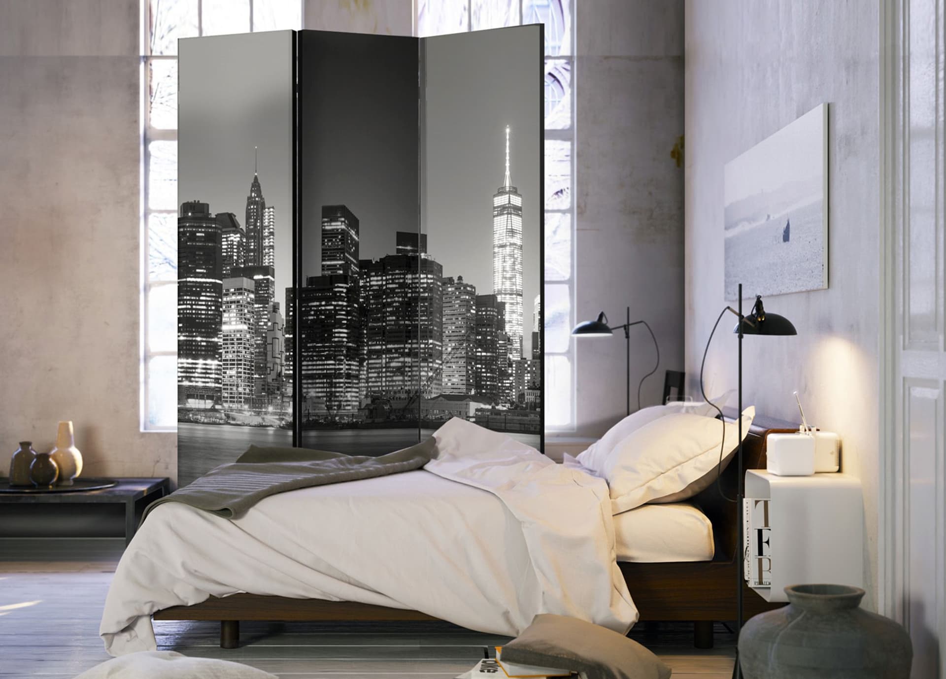 

Parawan 3-częściowy - Nowojorskie noce [Room Dividers] (rozmiar 135x172)
