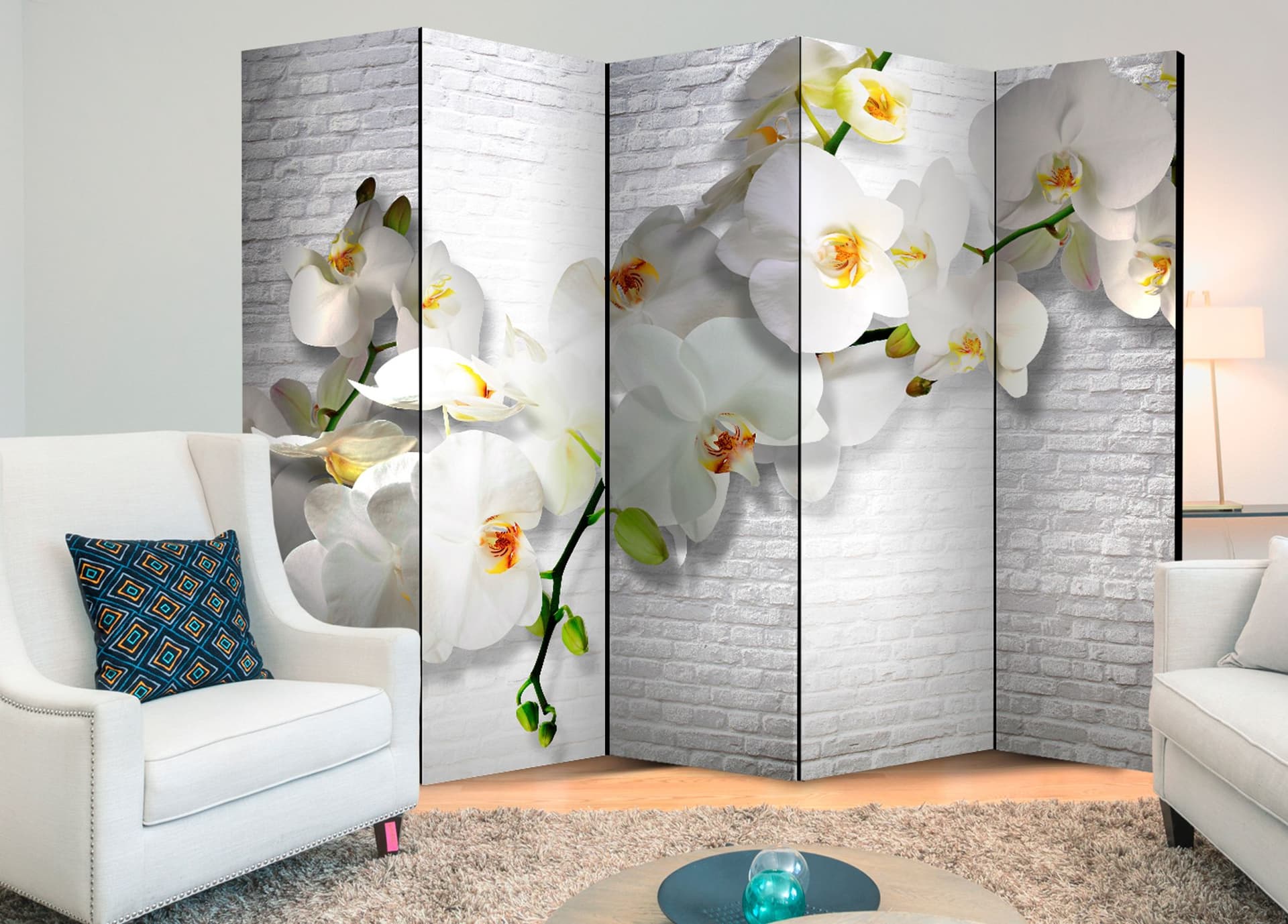 

Parawan 5-częściowy - Miejska orchidea II [Room Dividers] (rozmiar 225x172)