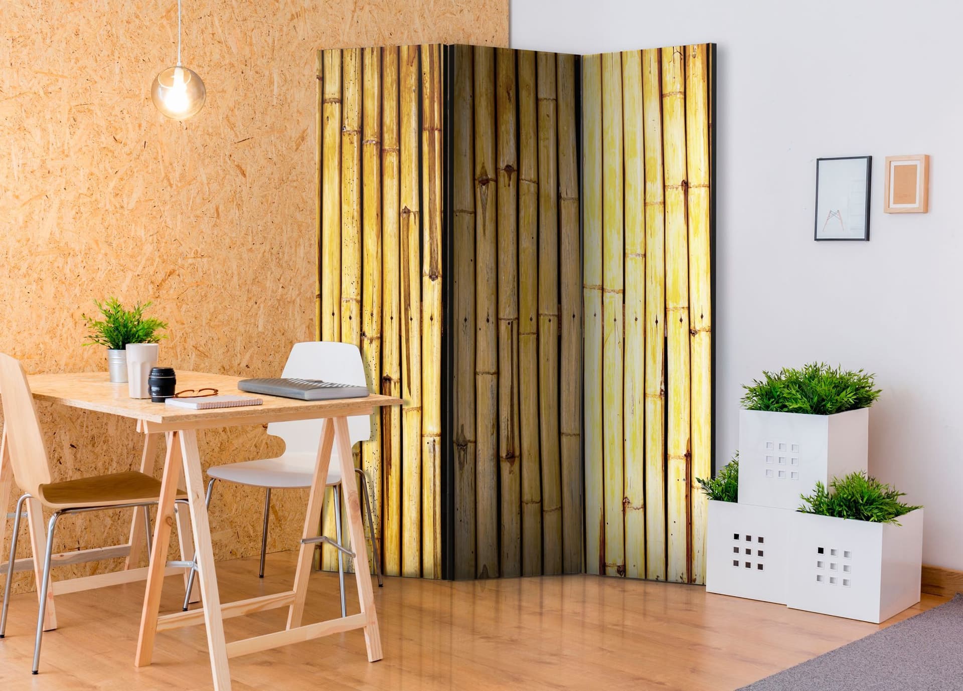 

Parawan 3-częściowy - Bambusowy ogród [Room Dividers] (rozmiar 135x172)