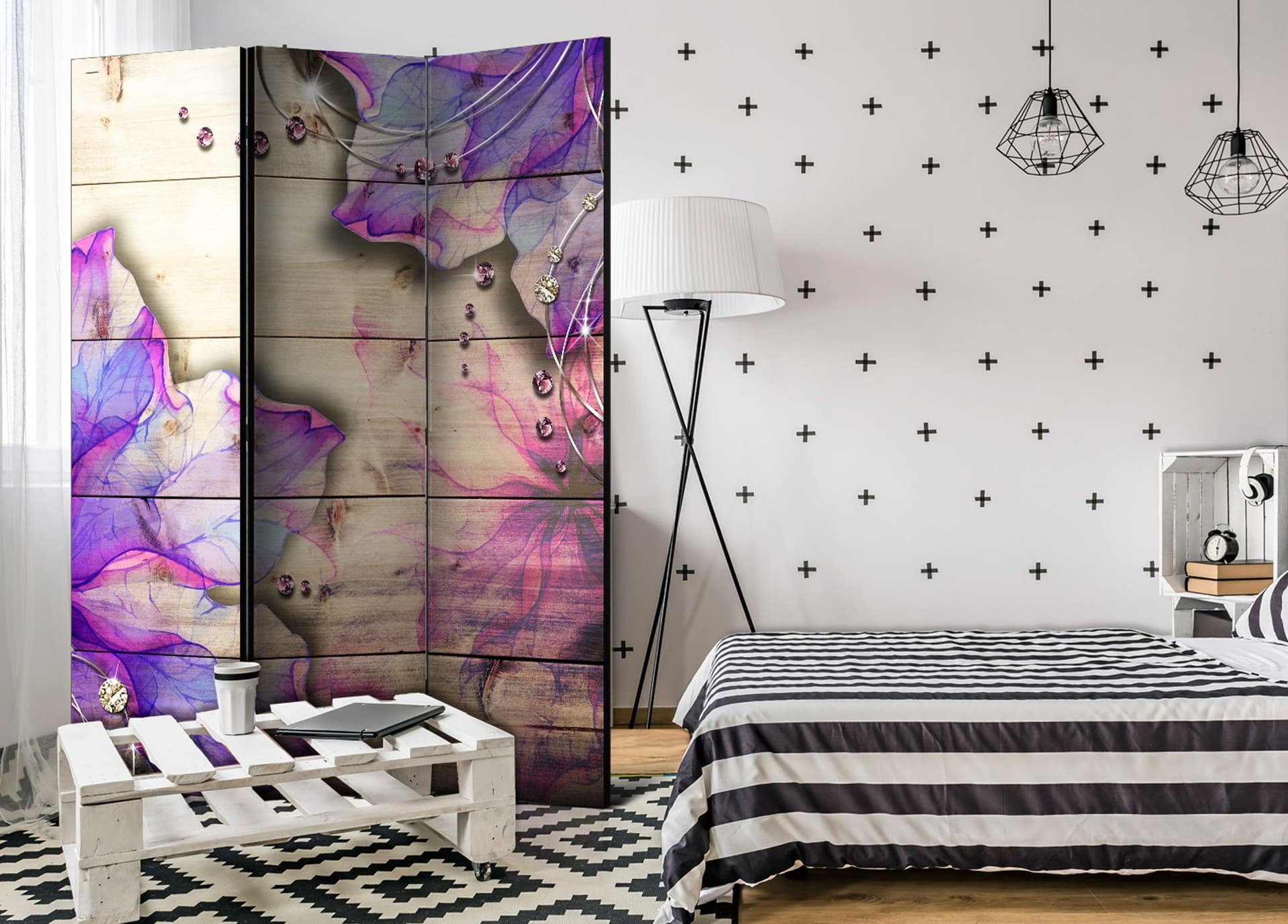

Parawan 3-częściowy - Purpurowe wspomnienie [Room Dividers] (rozmiar 135x172)