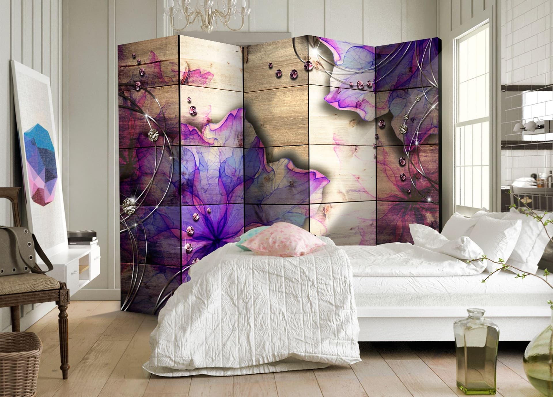 

Parawan 5-częściowy - Purpurowe wspomnienie II [Room Dividers] (rozmiar 225x172)