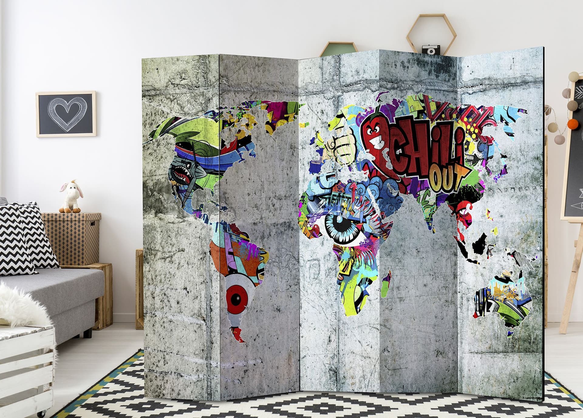 

Parawan 5-częściowy - Świat graffiti [Room Dividers] (rozmiar 225x172)