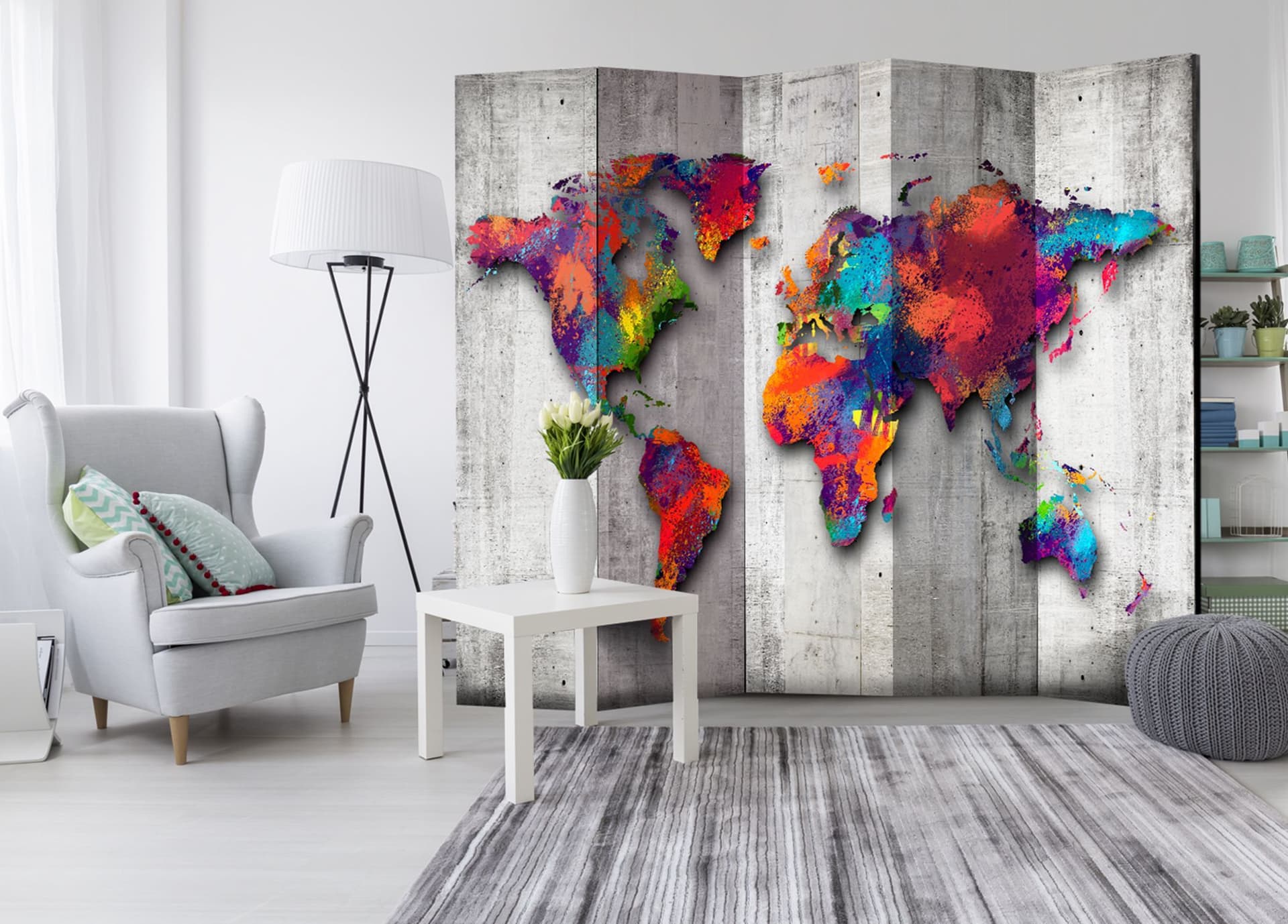 

Parawan 5-częściowy - Betonowy świat [Room Dividers] (rozmiar 225x172)