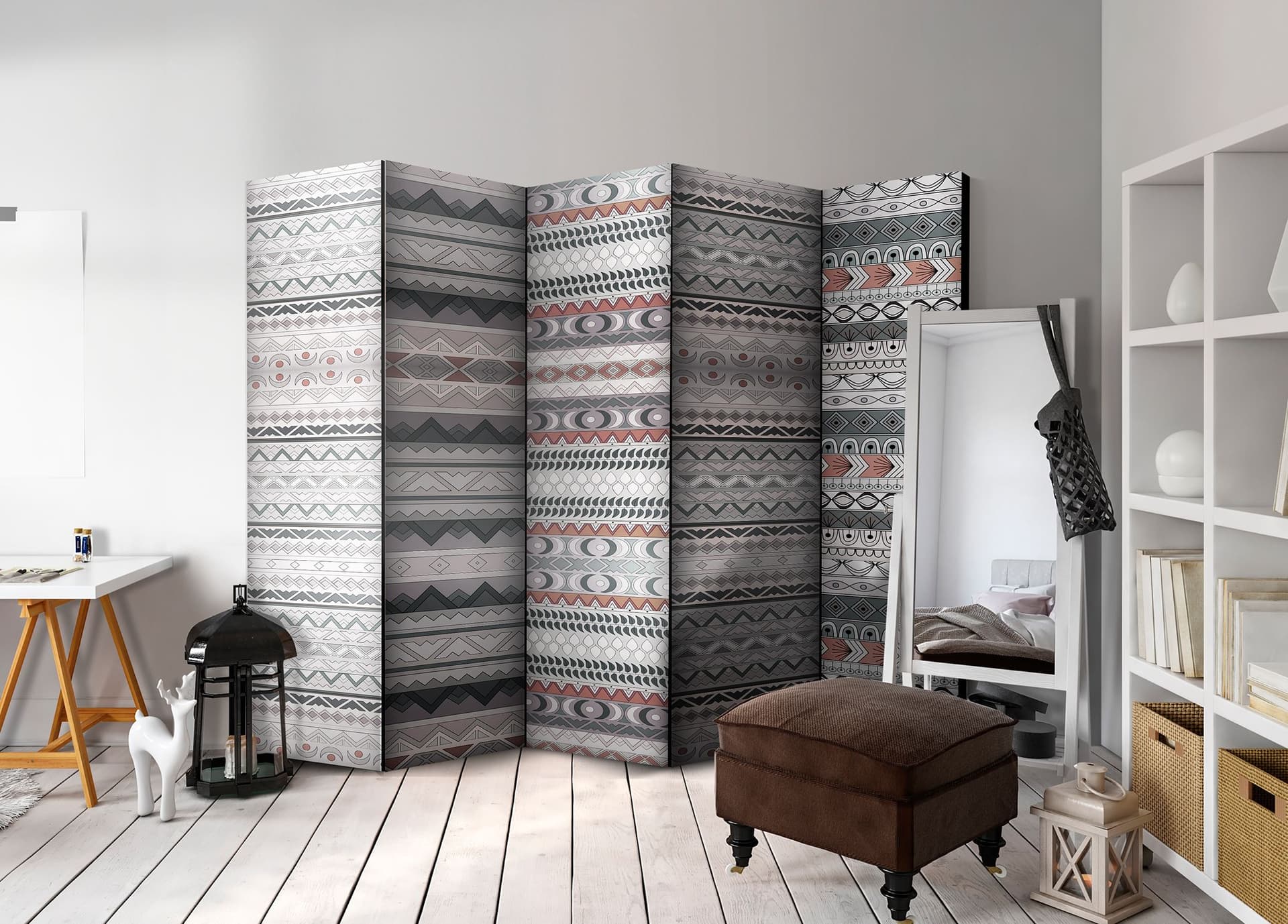 

Parawan 5-częściowy - Etniczny deseń II [Room Dividers] (rozmiar 225x172)