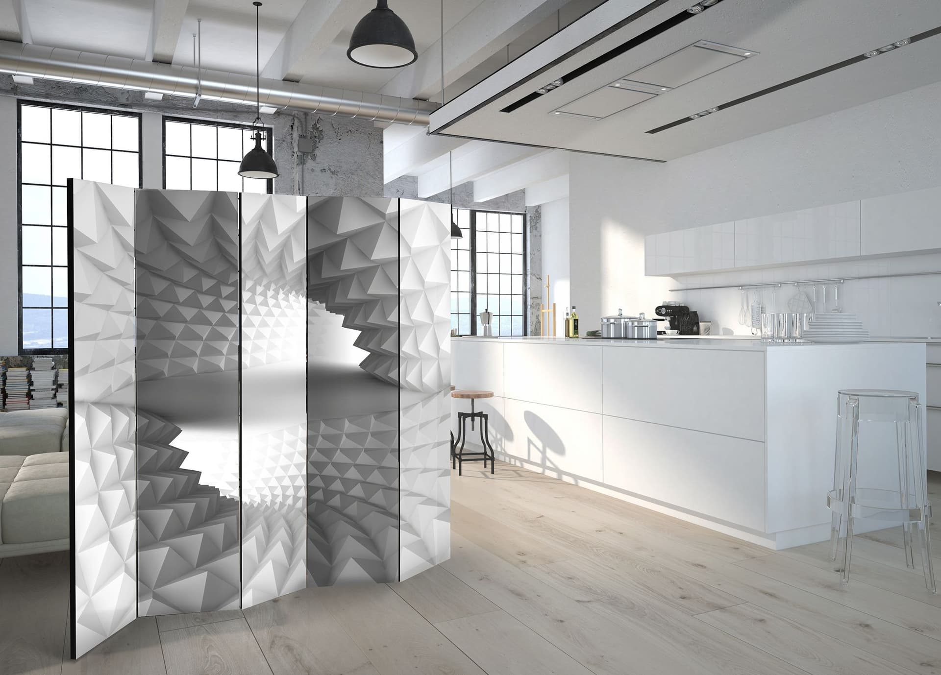 

Parawan 5-częściowy - Strukturalny tunel II [Room Dividers] (rozmiar 225x172)