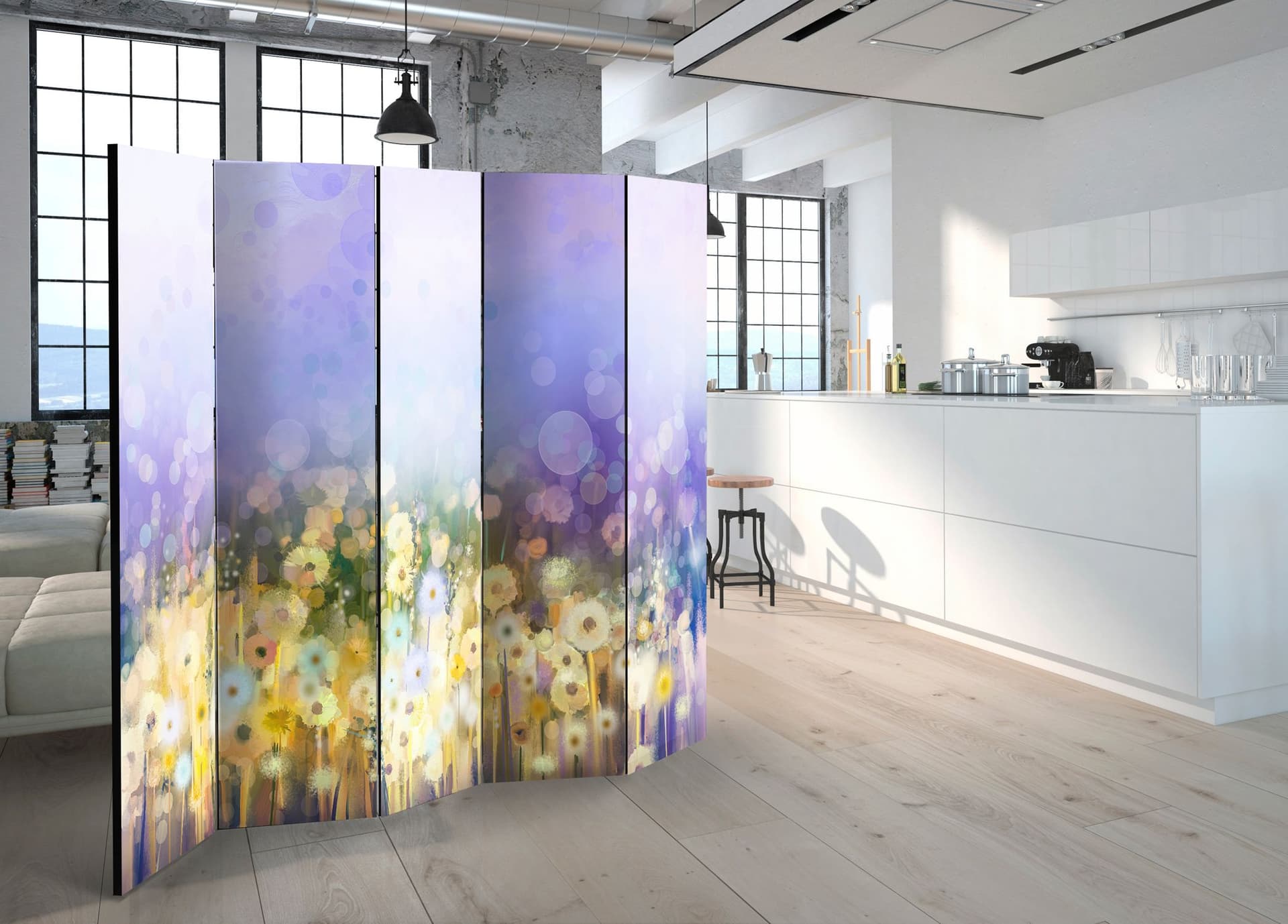 

Parawan 5-częściowy - Malowana łąka II [Room Dividers] (rozmiar 225x172)