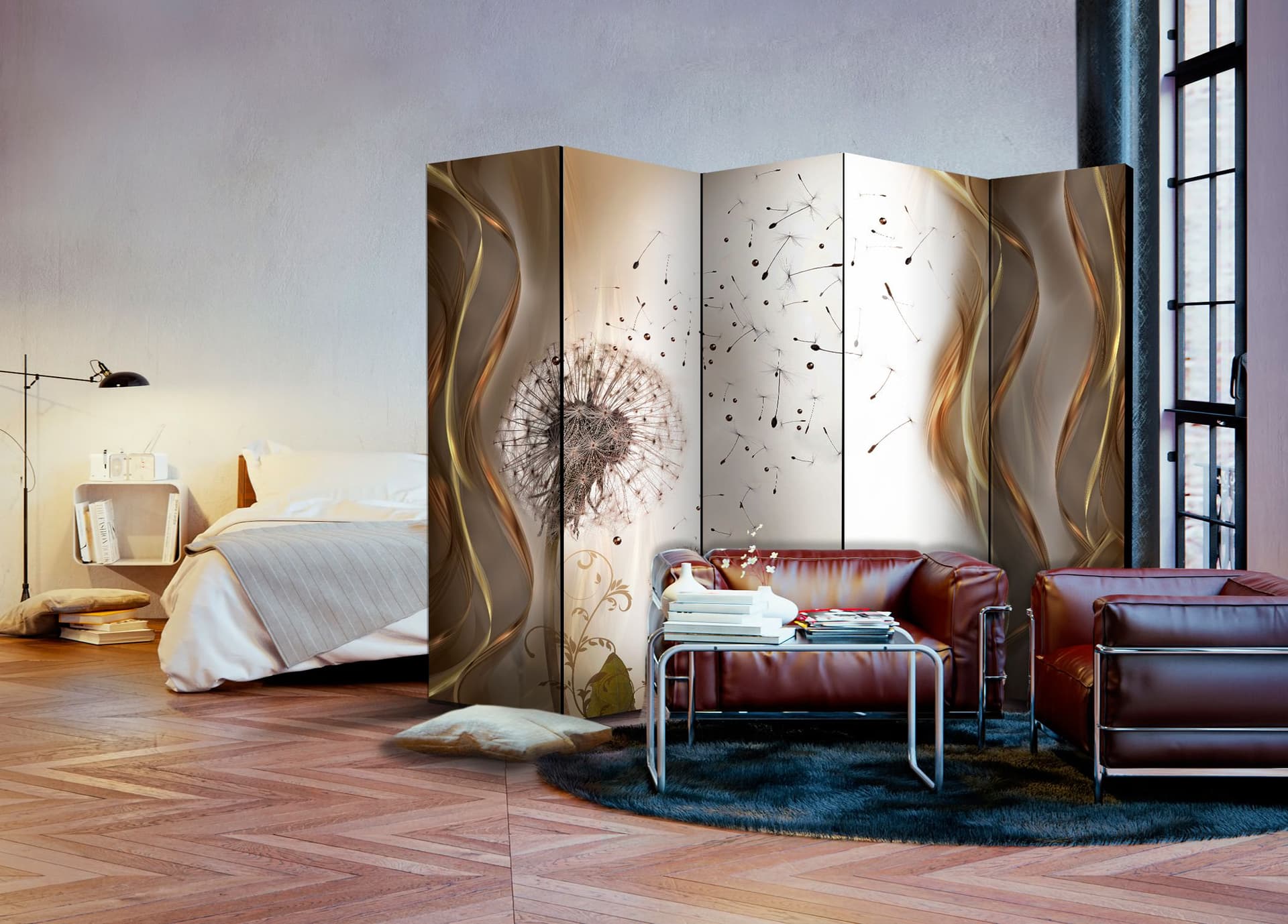 

Parawan 5-częściowy - Chwile ulotne II [Room Dividers] (rozmiar 225x172)