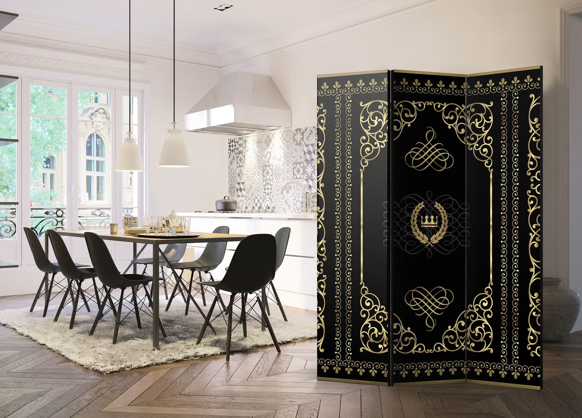 

Parawan 3-częściowy - Wdzięk nocy [Room Dividers] (rozmiar 135x172)