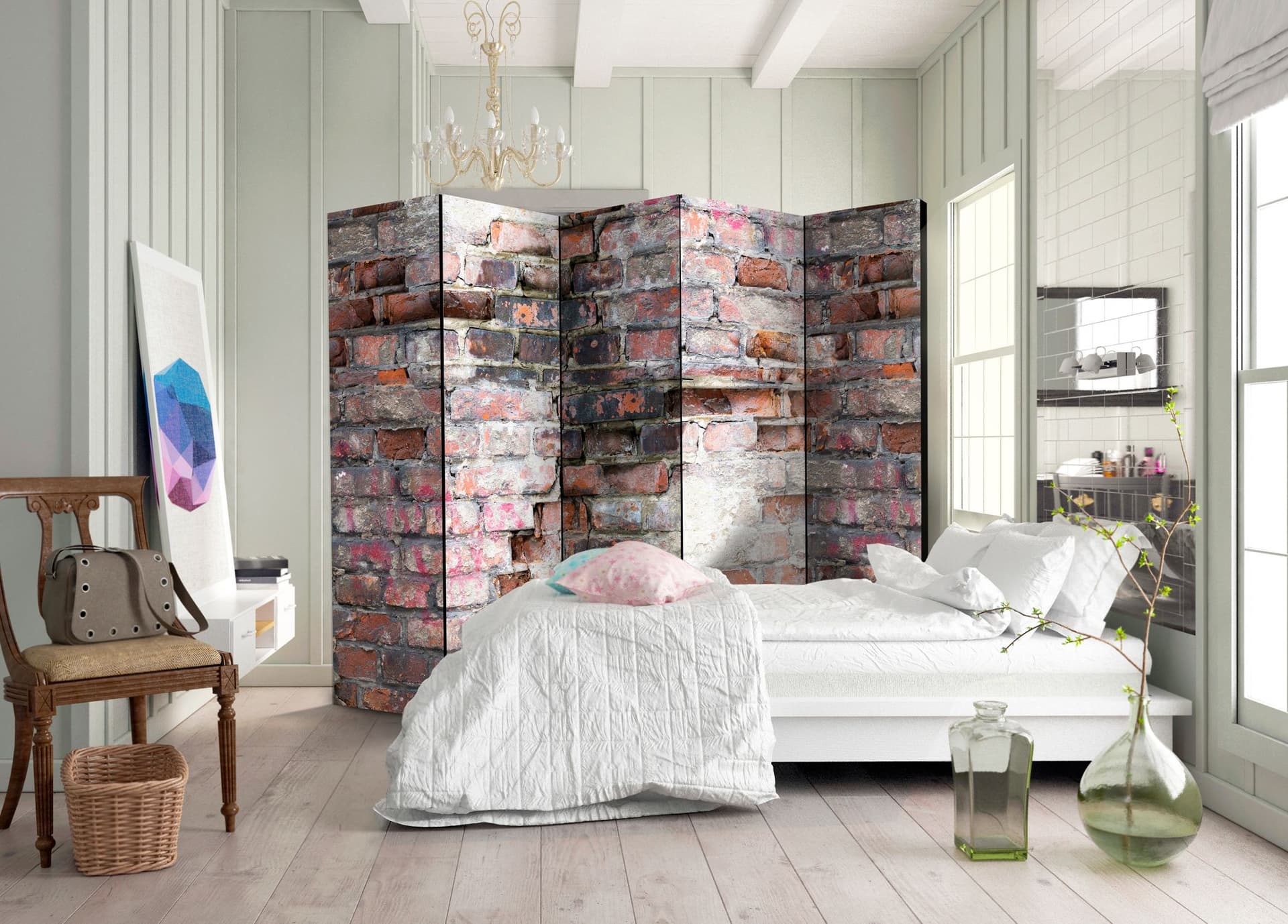 

Parawan 5-częściowy - Stary mur II [Room Dividers] (rozmiar 225x172)