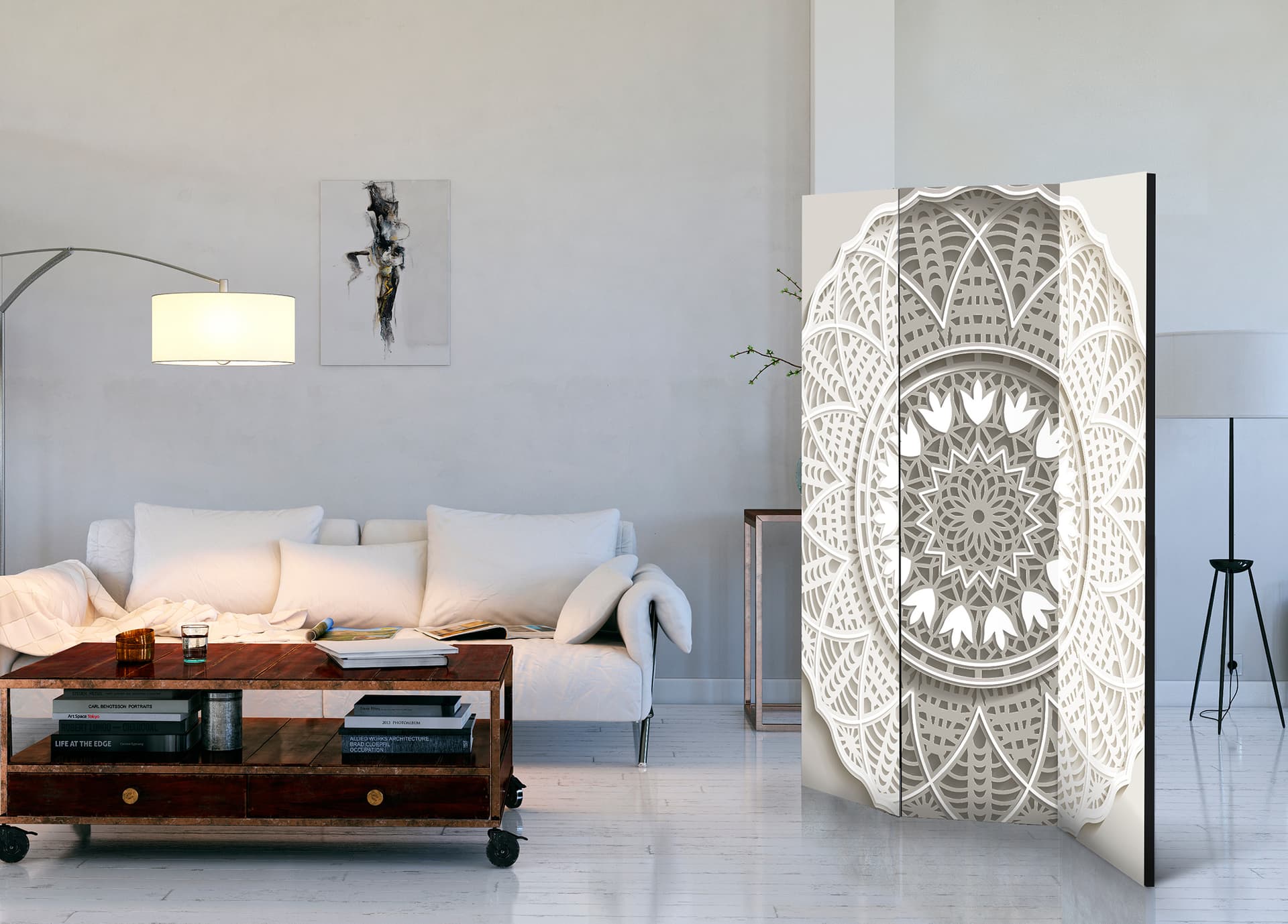 

Parawan 3-częściowy - Mandala 3D [Room Dividers] (rozmiar 135x172)