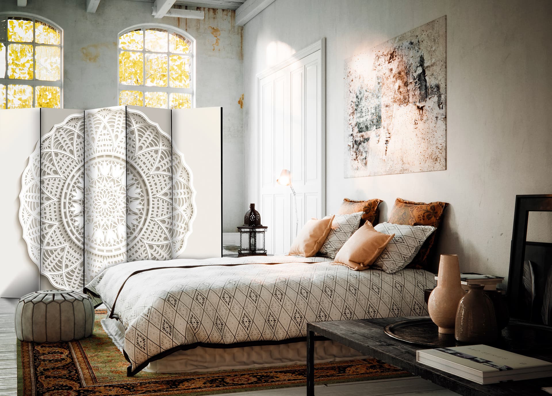 

Parawan 5-częściowy - Mandala 3D II [Room Dividers] (rozmiar 225x172)