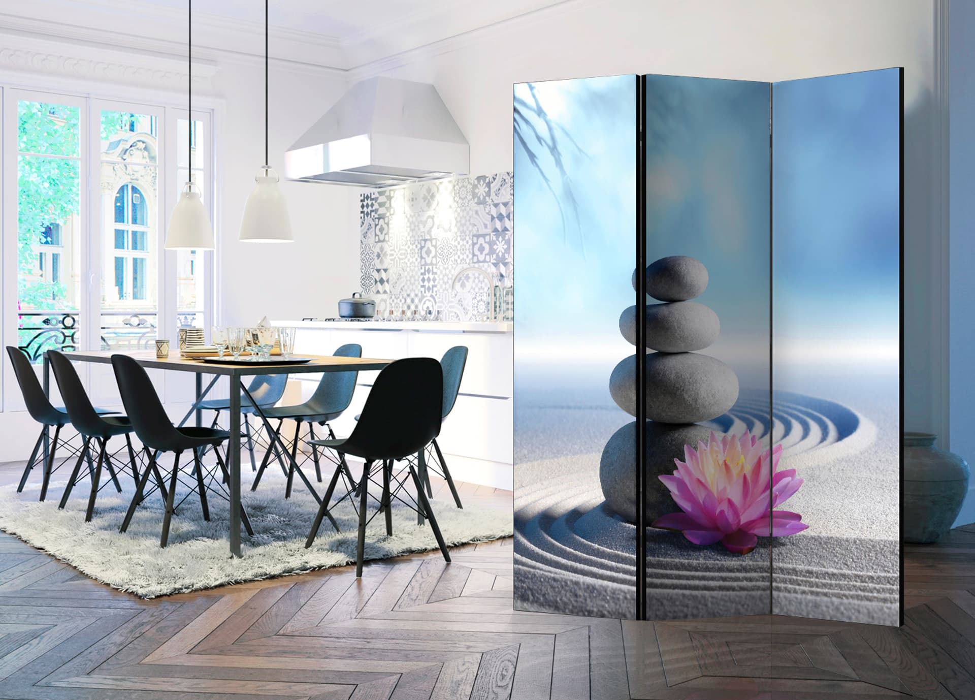 

Parawan 3-częściowy - Ogród Zen [Room Dividers] (rozmiar 135x172)