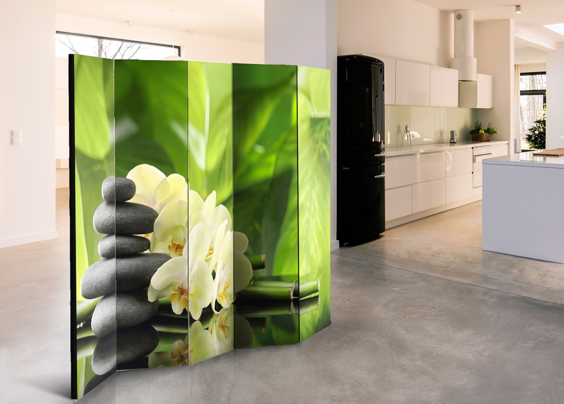 

Parawan 5-częściowy - Ogród Spa II [Room Dividers] (rozmiar 225x172)