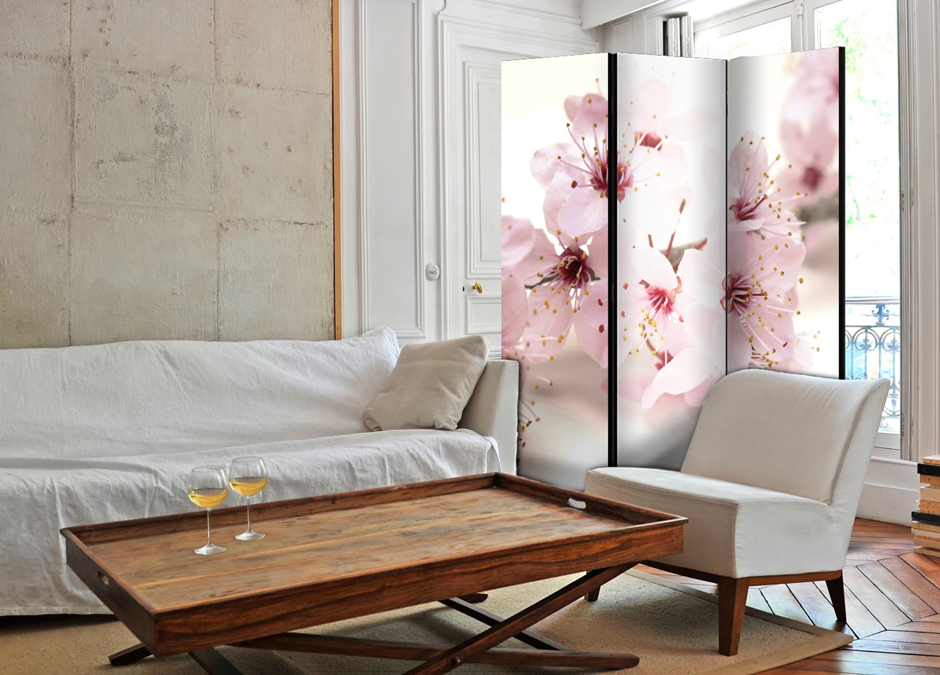 

Parawan 3-częściowy - Kwiat wiśni [Room Dividers] (rozmiar 135x172)