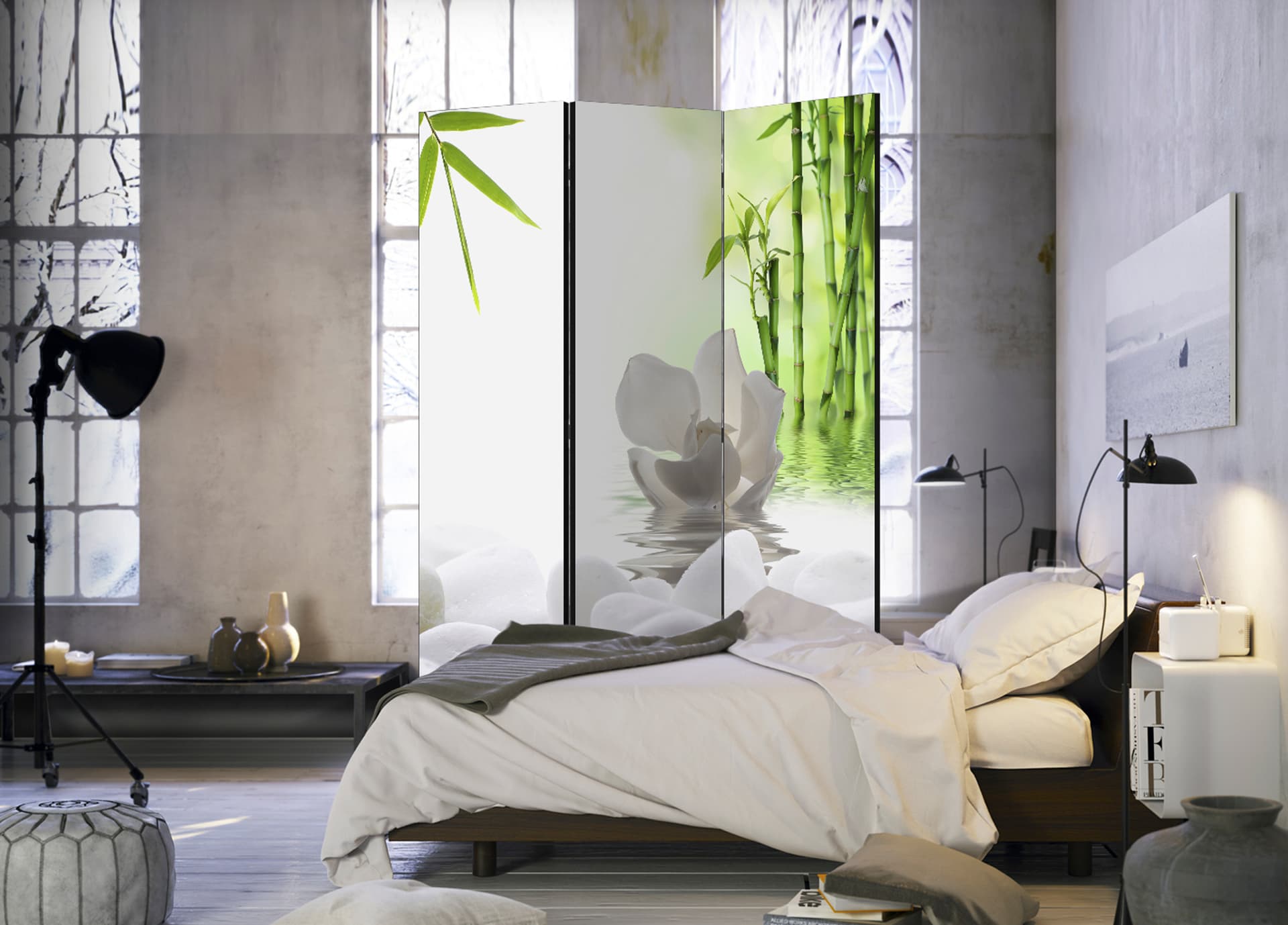 

Parawan 3-częściowy - Jezioro ciszy [Room Dividers] (rozmiar 135x172)