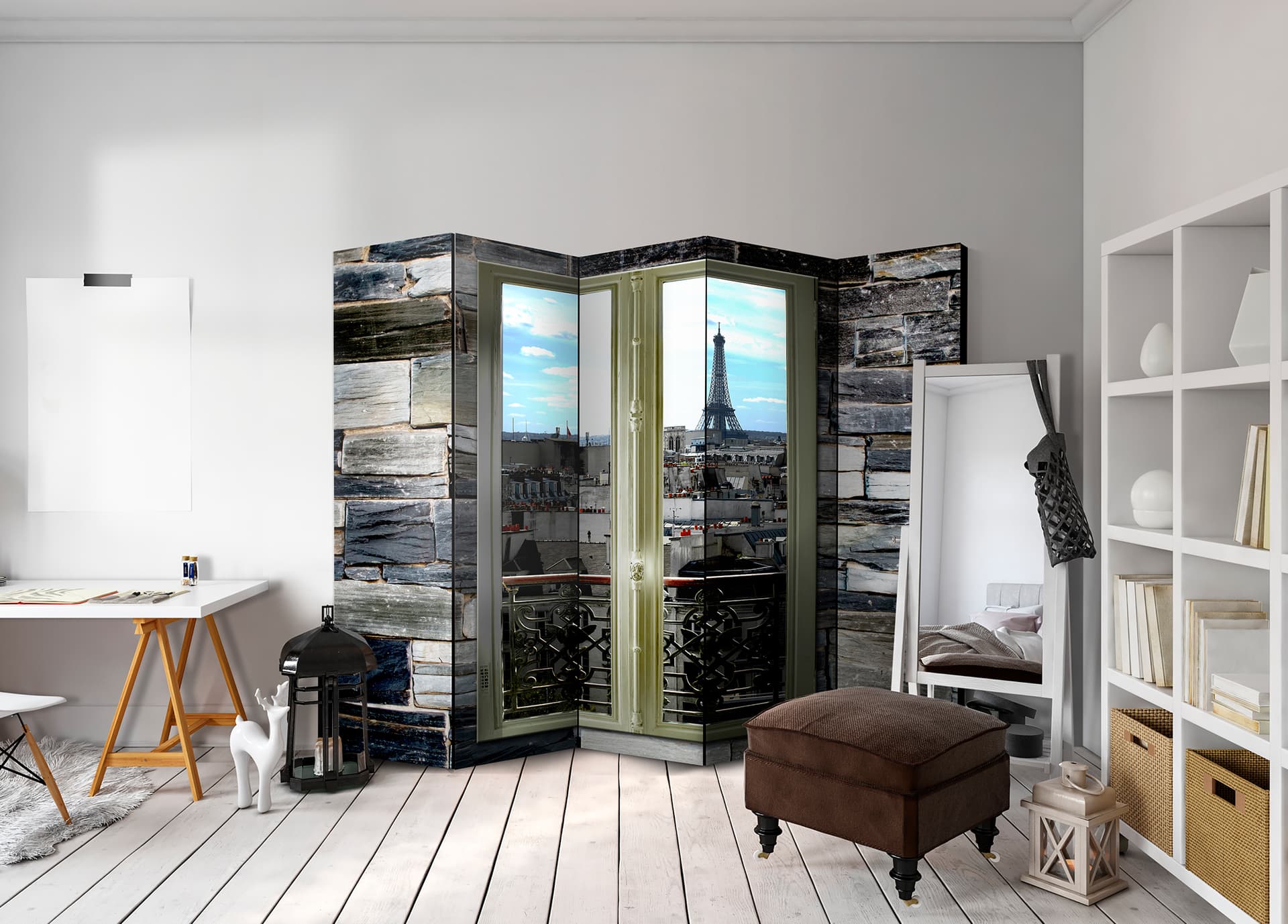 

Parawan 5-częściowy - Paryskie widoki II [Room Dividers] (rozmiar 225x172)