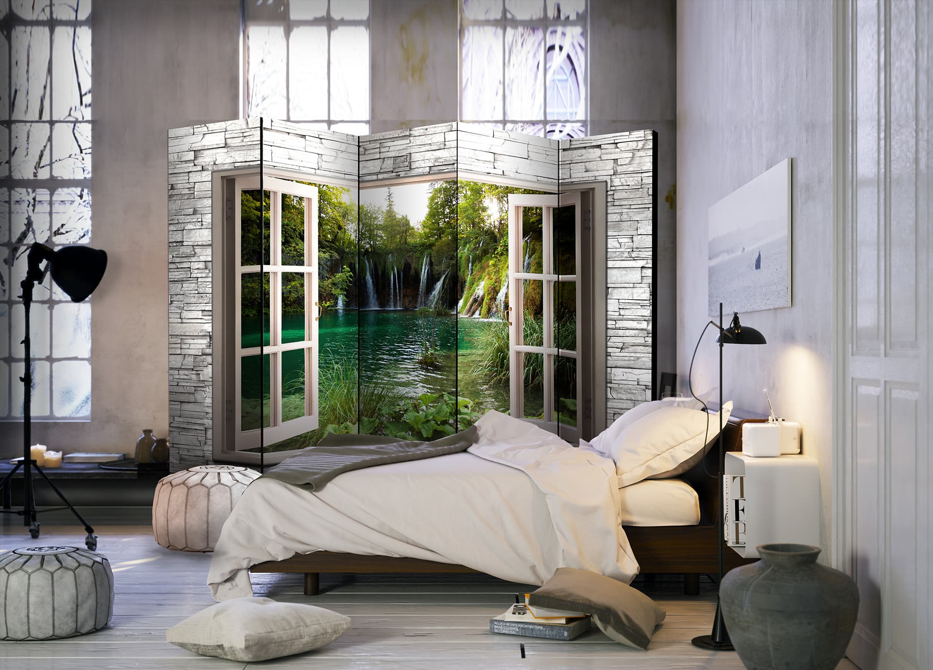 

Parawan 5-częściowy - Zielony skarb II [Room Dividers] (rozmiar 225x172)