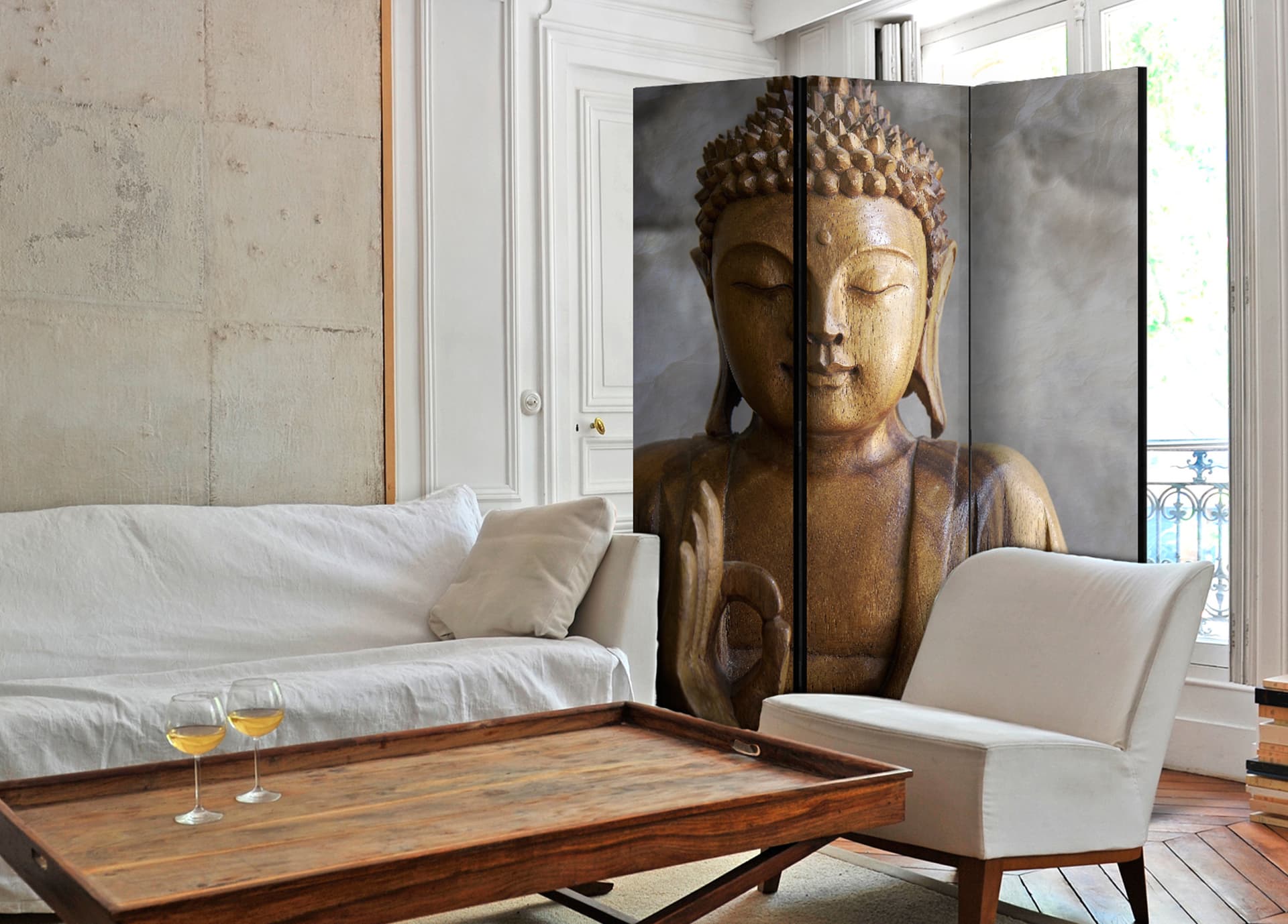 

Parawan 3-częściowy - Budda [Room Dividers] (rozmiar 135x172)
