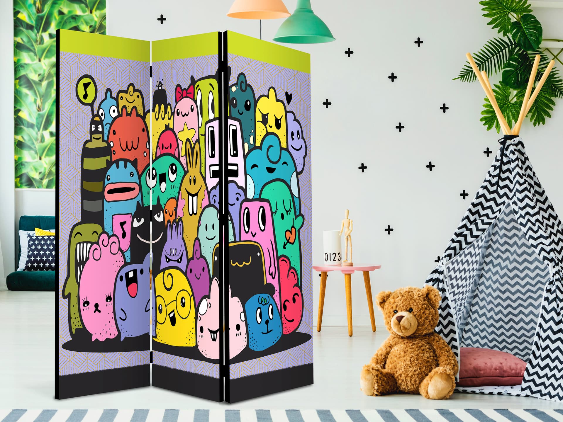 

Parawan 3-częściowy - Potwory z trzeciej C [Room Dividers] (rozmiar 135x172)