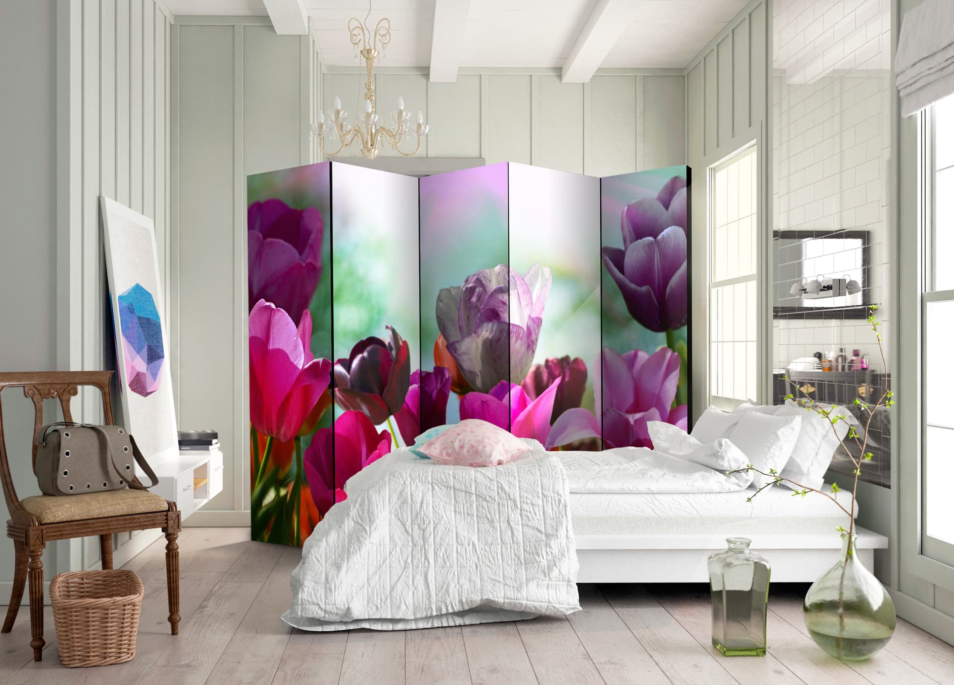 

Parawan 5-częściowy - Piękne tulipany II [Room Dividers] (rozmiar 225x172)