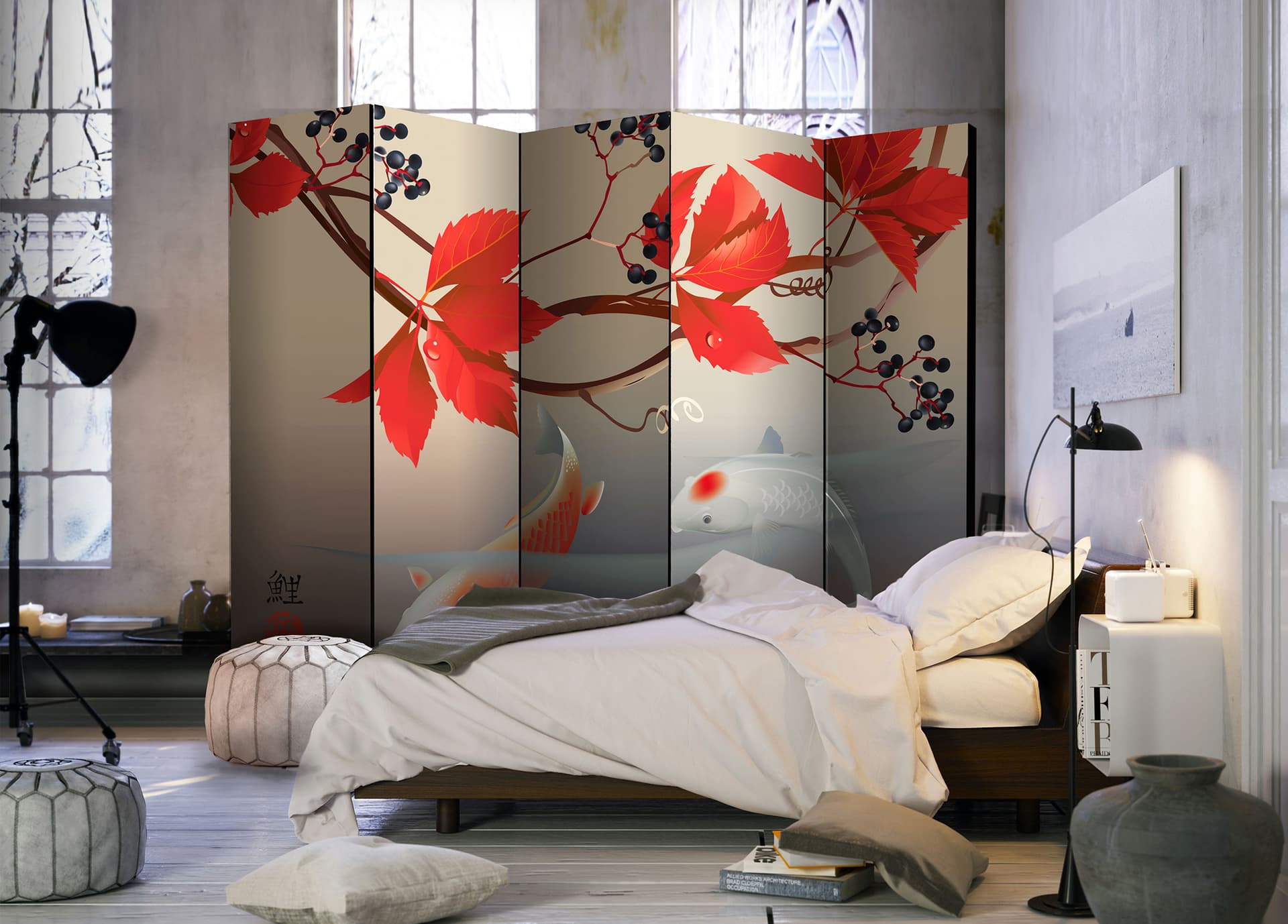 

Parawan 5-częściowy - Szczęśliwe ryby II [Room Dividers] (rozmiar 225x172)