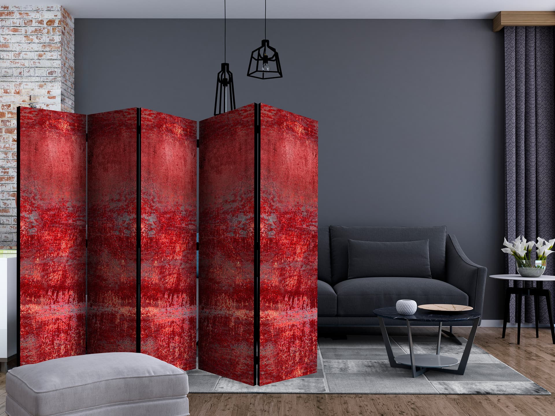 

Parawan 5-częściowy - Karminowy koncert II [Room Dividers] (rozmiar 225x172)