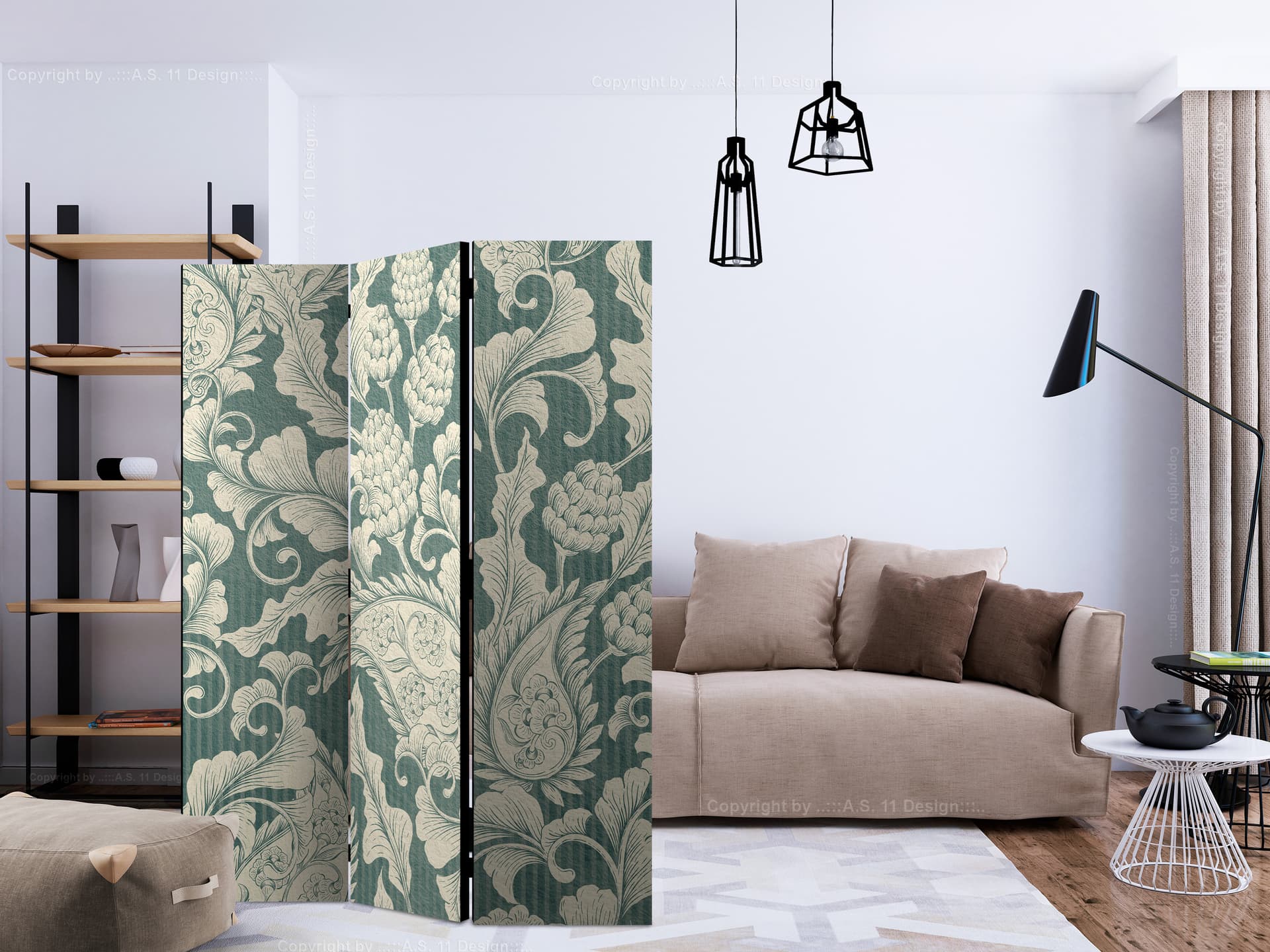 

Parawan 3-częściowy - Gipsowe ornamenty [Room Dividers] (rozmiar 135x172)