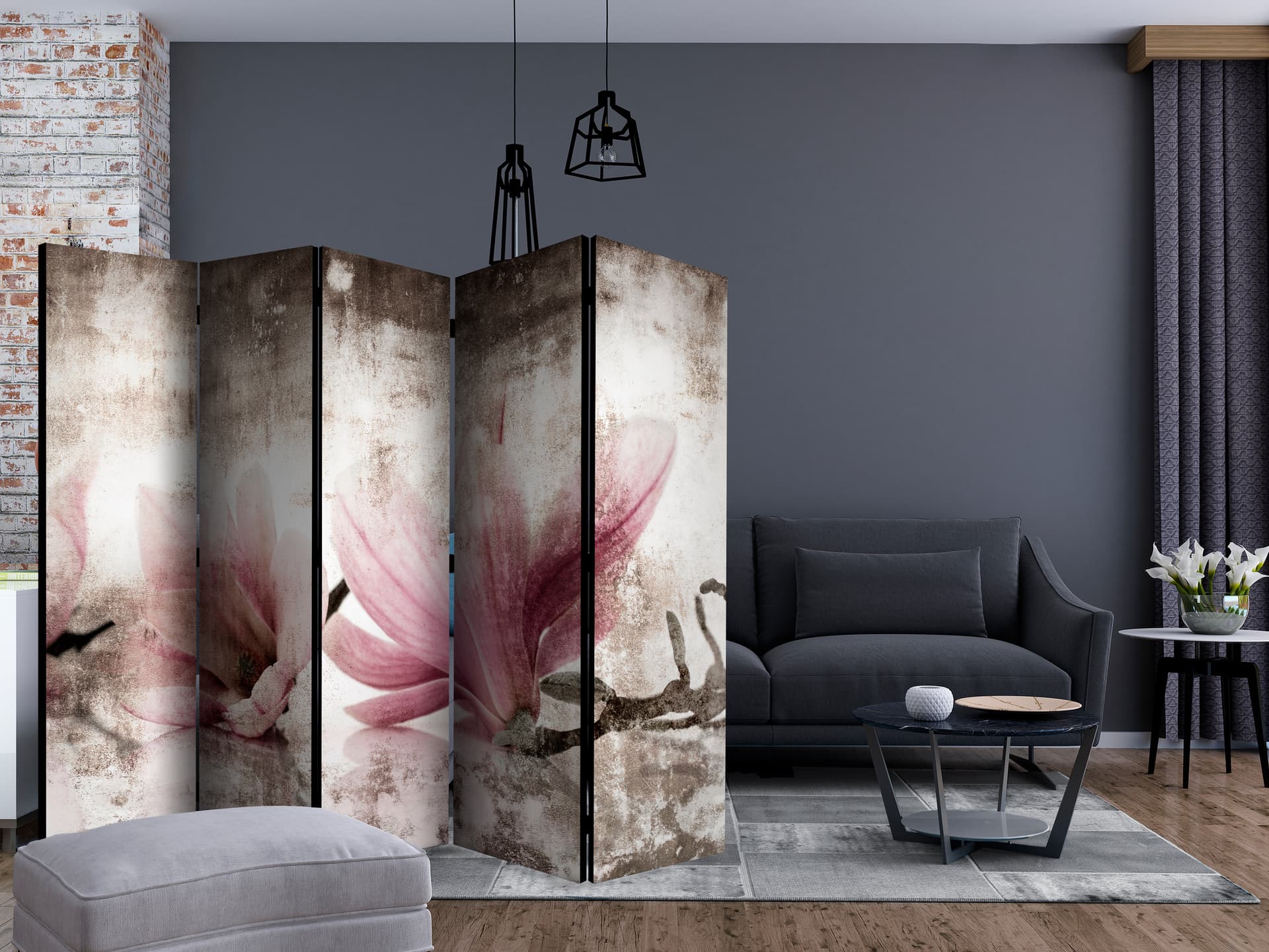 

Parawan 5-częściowy - Zabytkowe magnolie II [Room Dividers] (rozmiar 225x172)