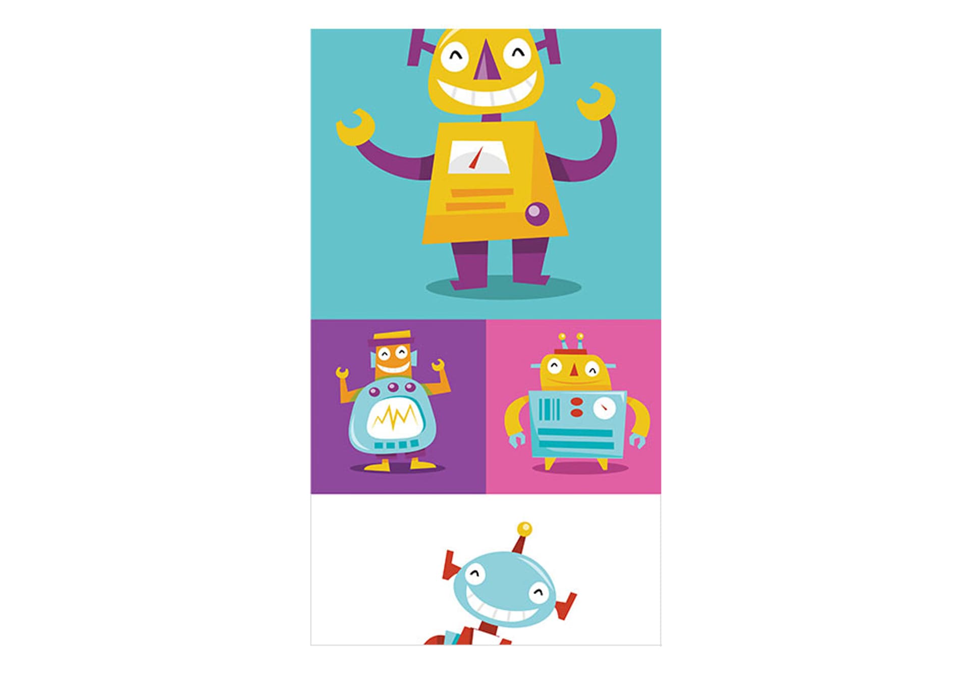 

Fototapeta - Kolorowe Roboty (rozmiar 50x1000)