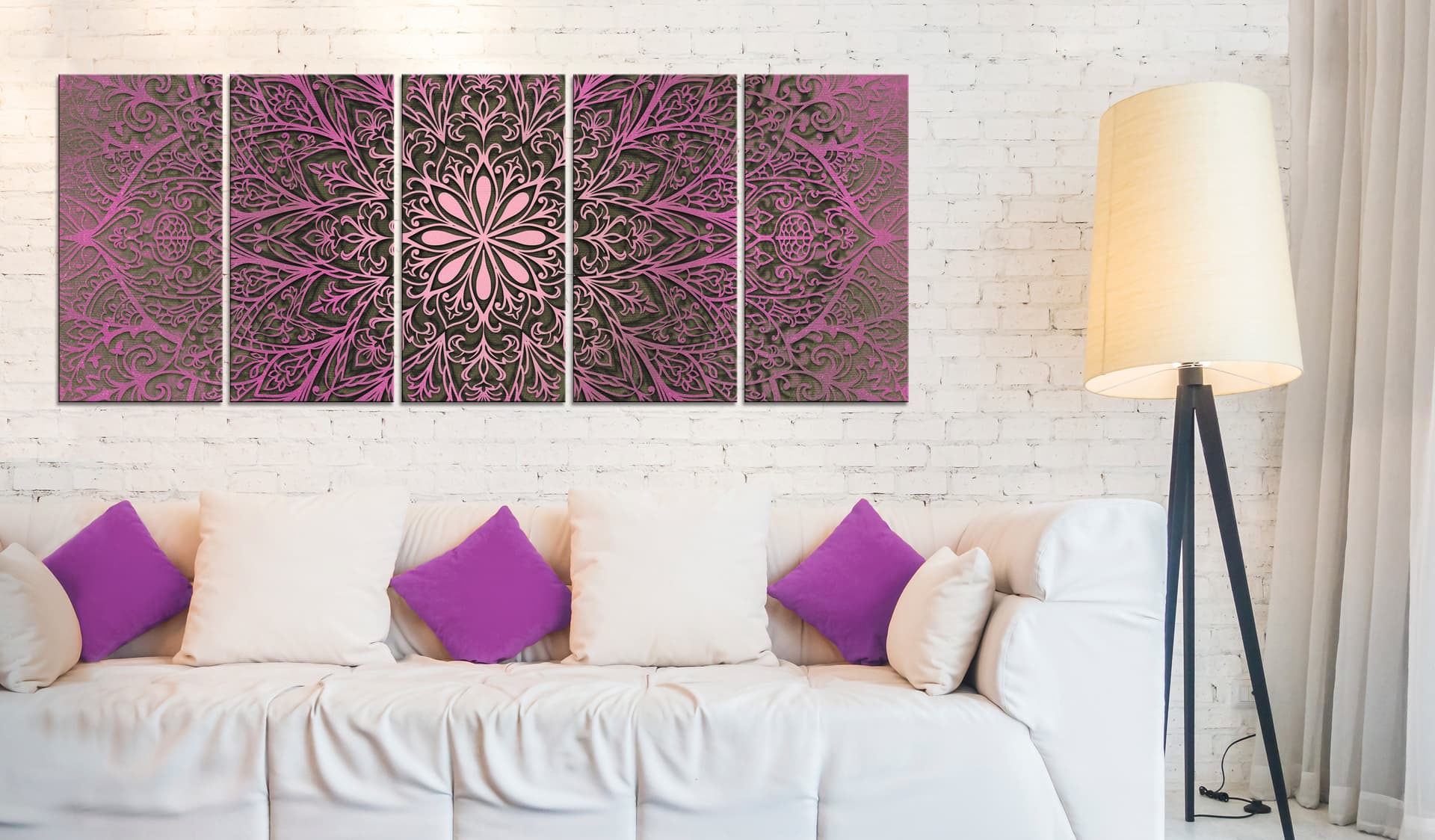 

Obraz - Różowa Mandala (rozmiar 200x80)