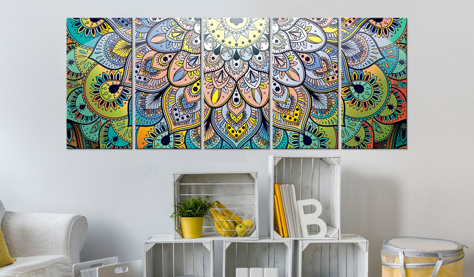 

Obraz - Mandala: Pawi ogon (rozmiar 200x80)