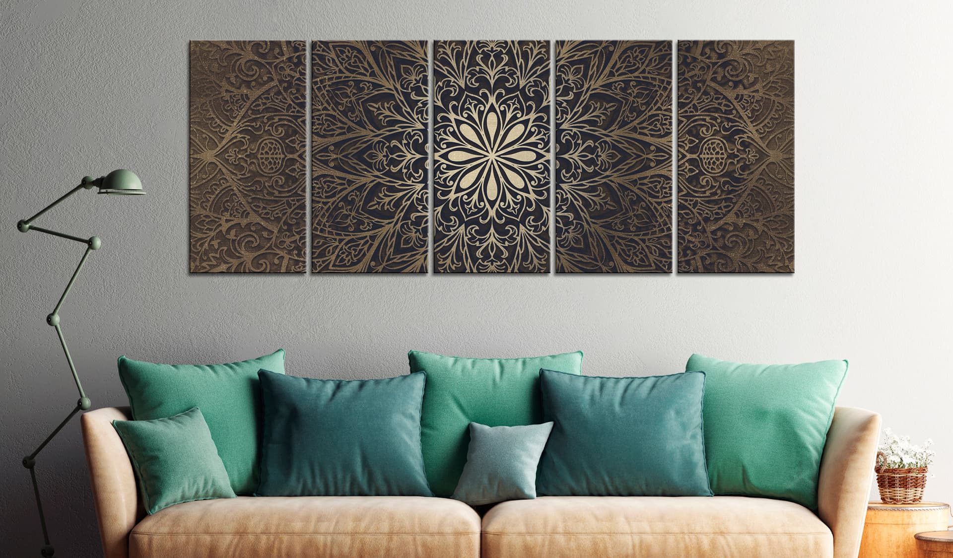 

Obraz - Brązowa Mandala (rozmiar 225x90)