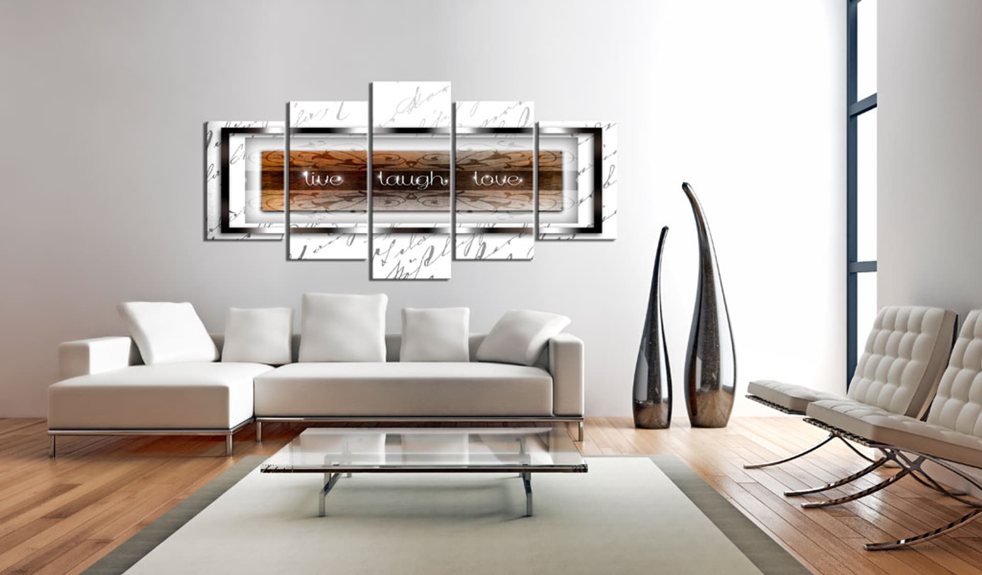 

Obraz - live, laugh, love - white (rozmiar 100x50)