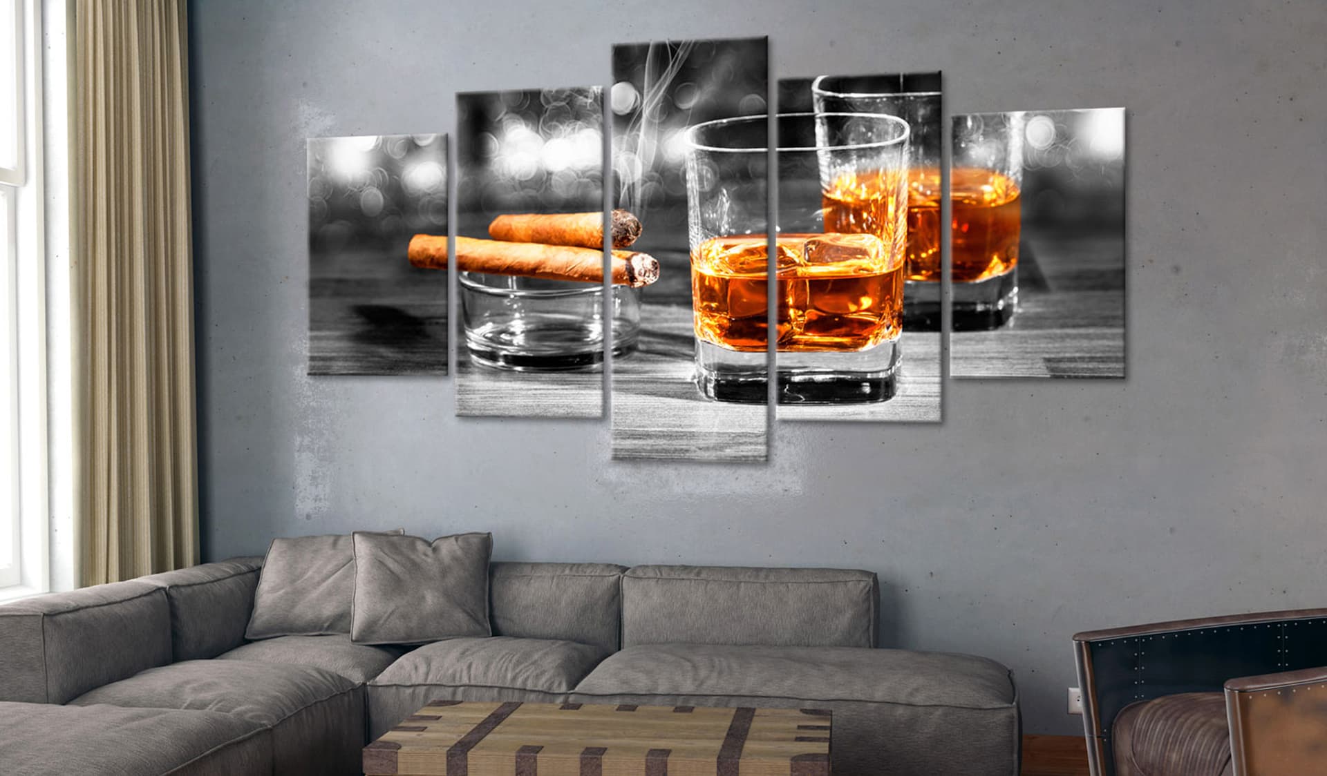 

Obraz - Cygara i whisky (5-częściowy) szeroki (rozmiar 225x100)