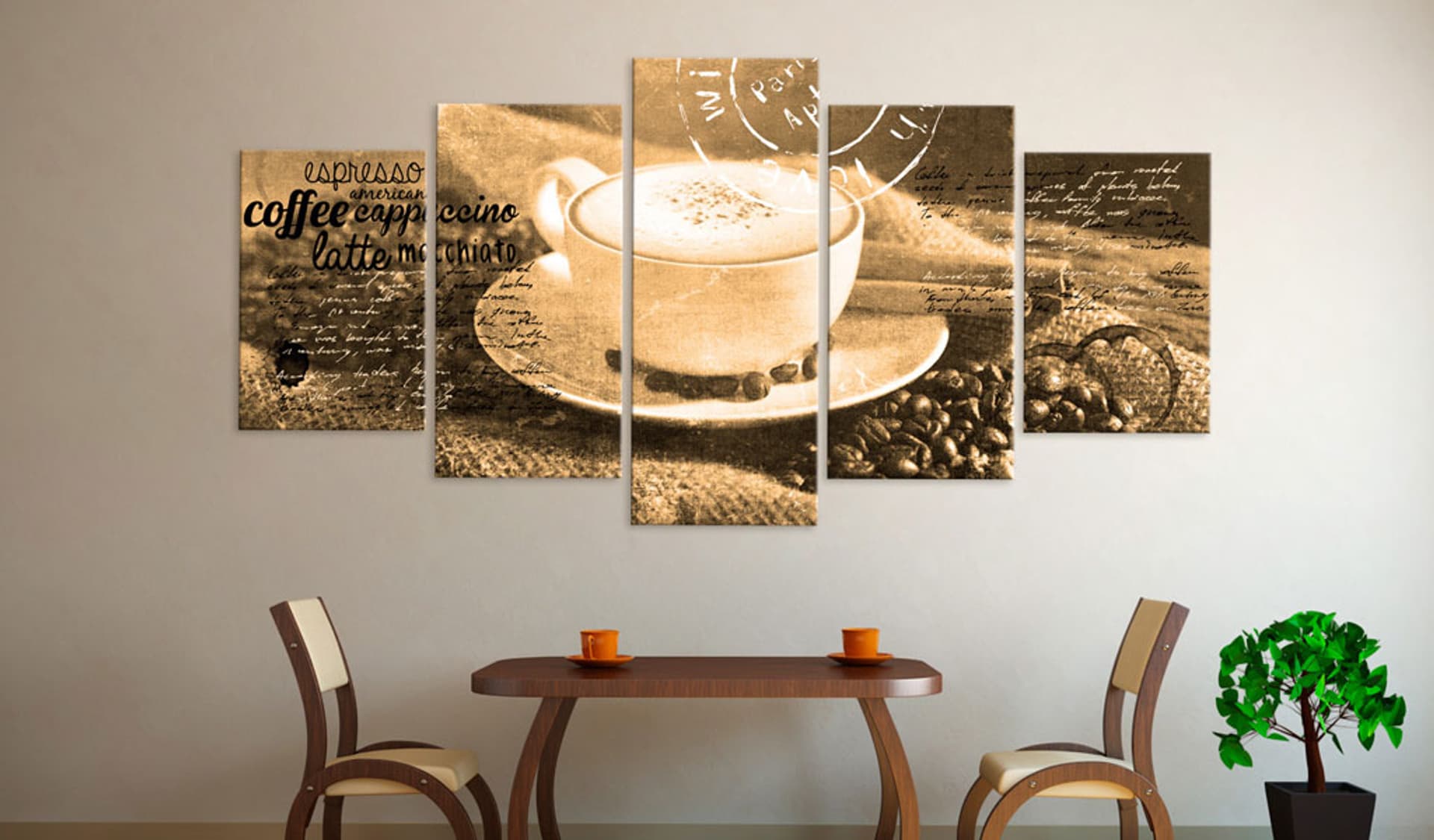 

Obraz - Coffe, Espresso, Cappuccino, Latte machiato ... - sepia (rozmiar 100x50)