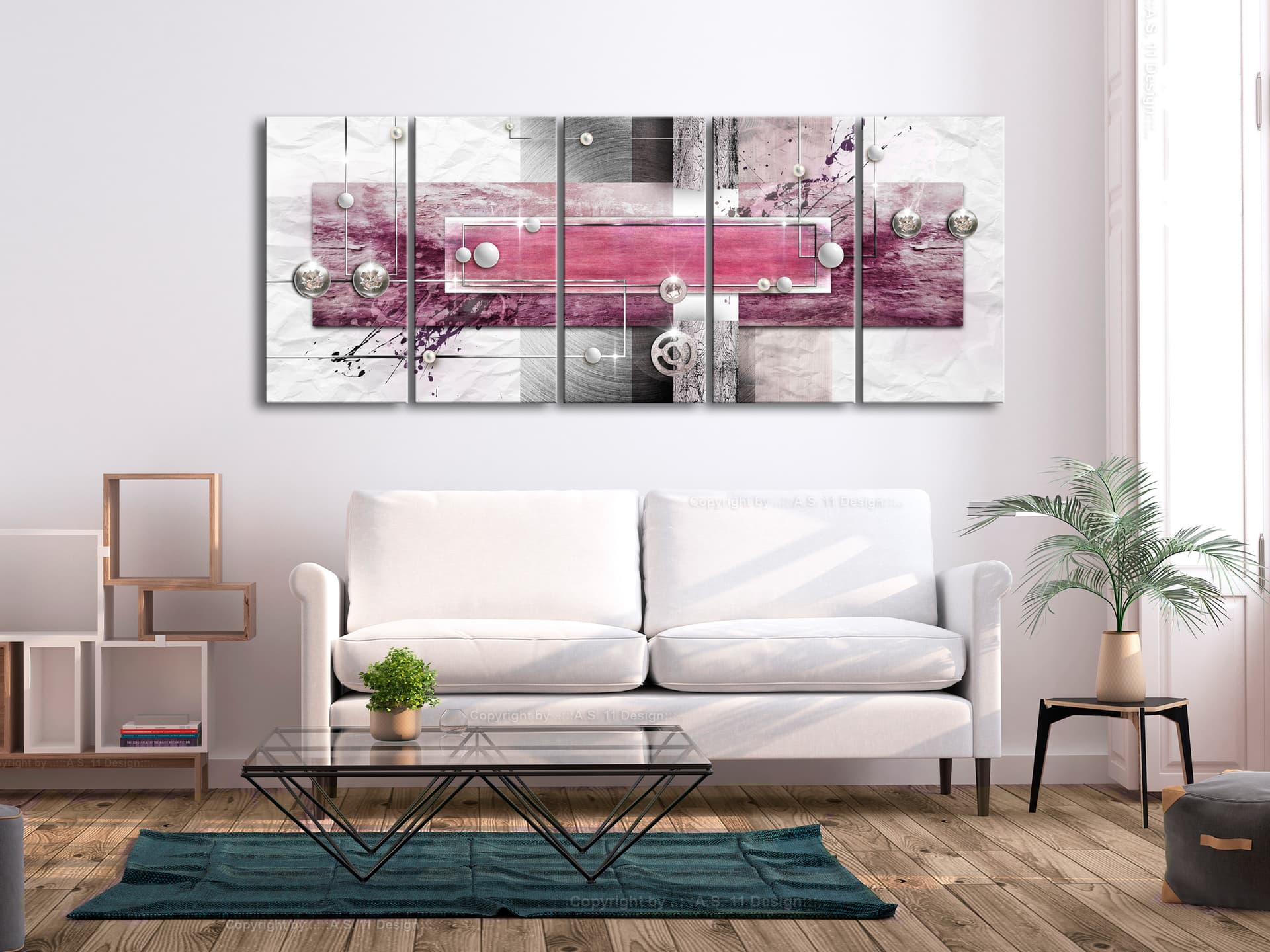 

Obraz - Tajemniczy mechanizm (5-częściowy) wąski różowy (rozmiar 225x90)