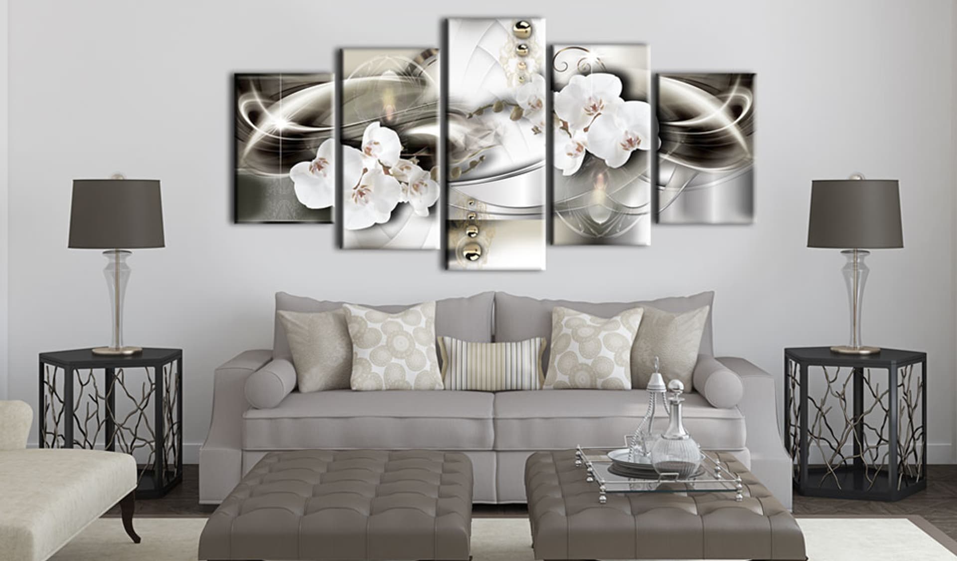 

Obraz - Orchidee pomiędzy falami złota (rozmiar 225x112.5)