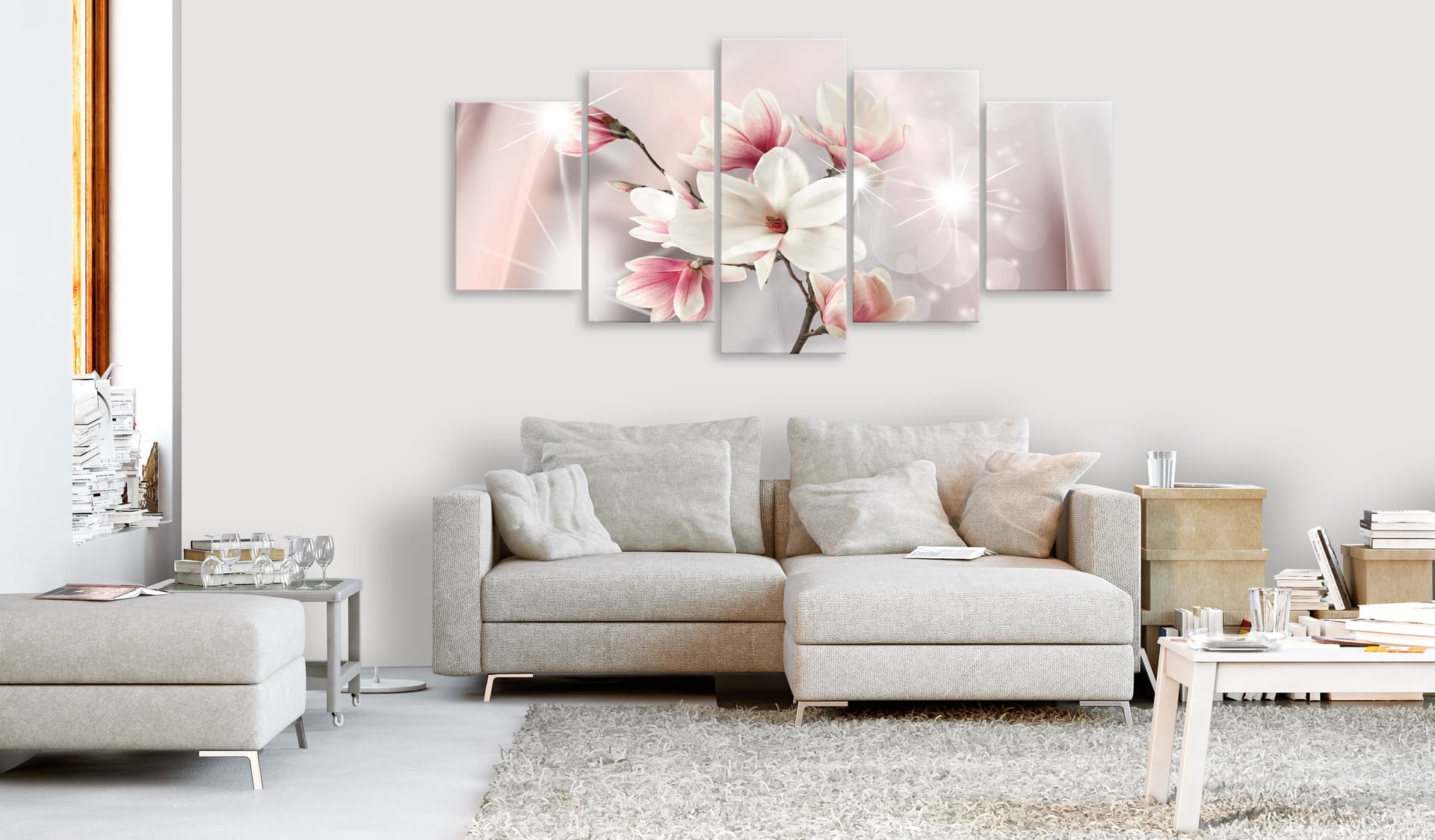 

Obraz - Olśniewające magnolie (5-częściowy) szeroki (rozmiar 100x50)