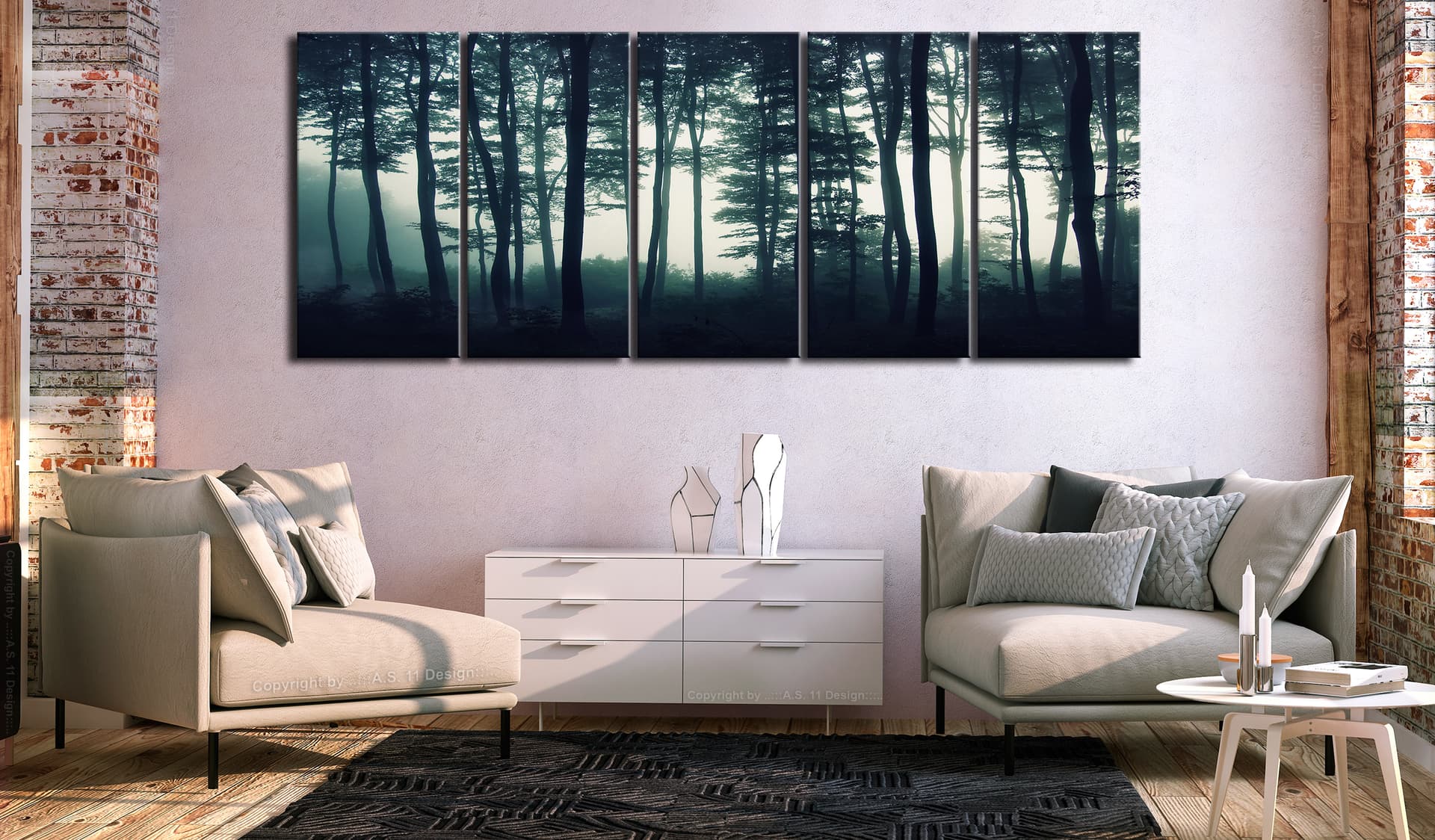 

Obraz - Mroczny las (5-częściowy) wąski (rozmiar 225x90)